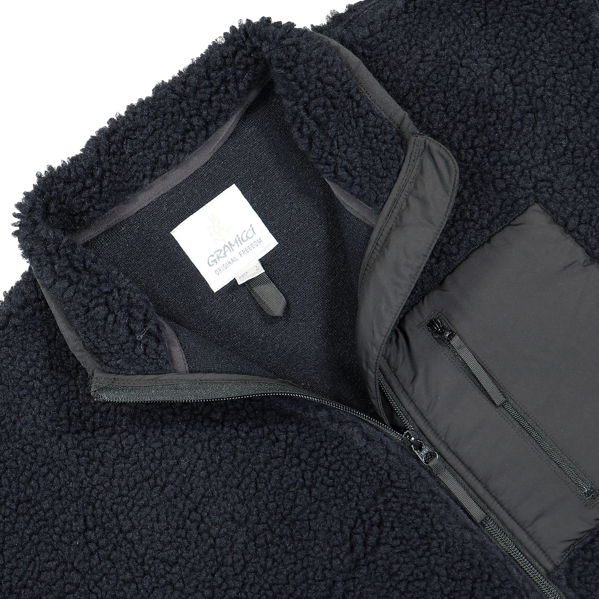 Gramicci Sherpa Jacket Midnight Navy Fleece Jackets Close-up | Overkill
