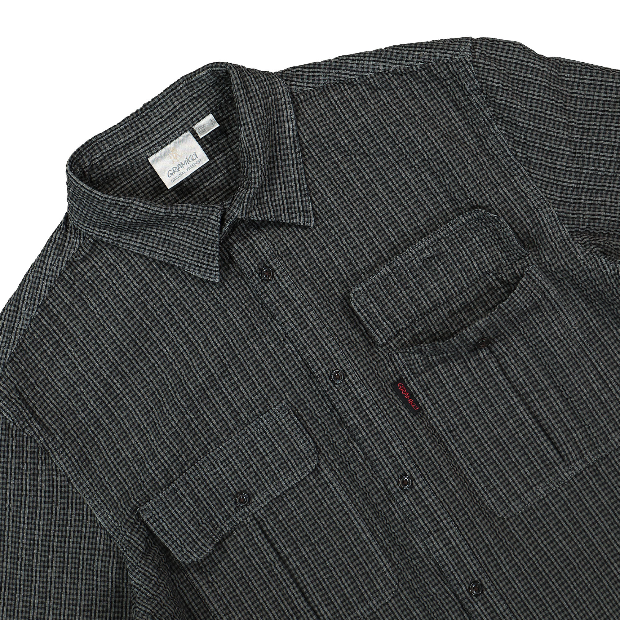 Gramicci O.G. Seersucker Canyon Shirt Deep Grey Shirts Detailfoto | Overkill