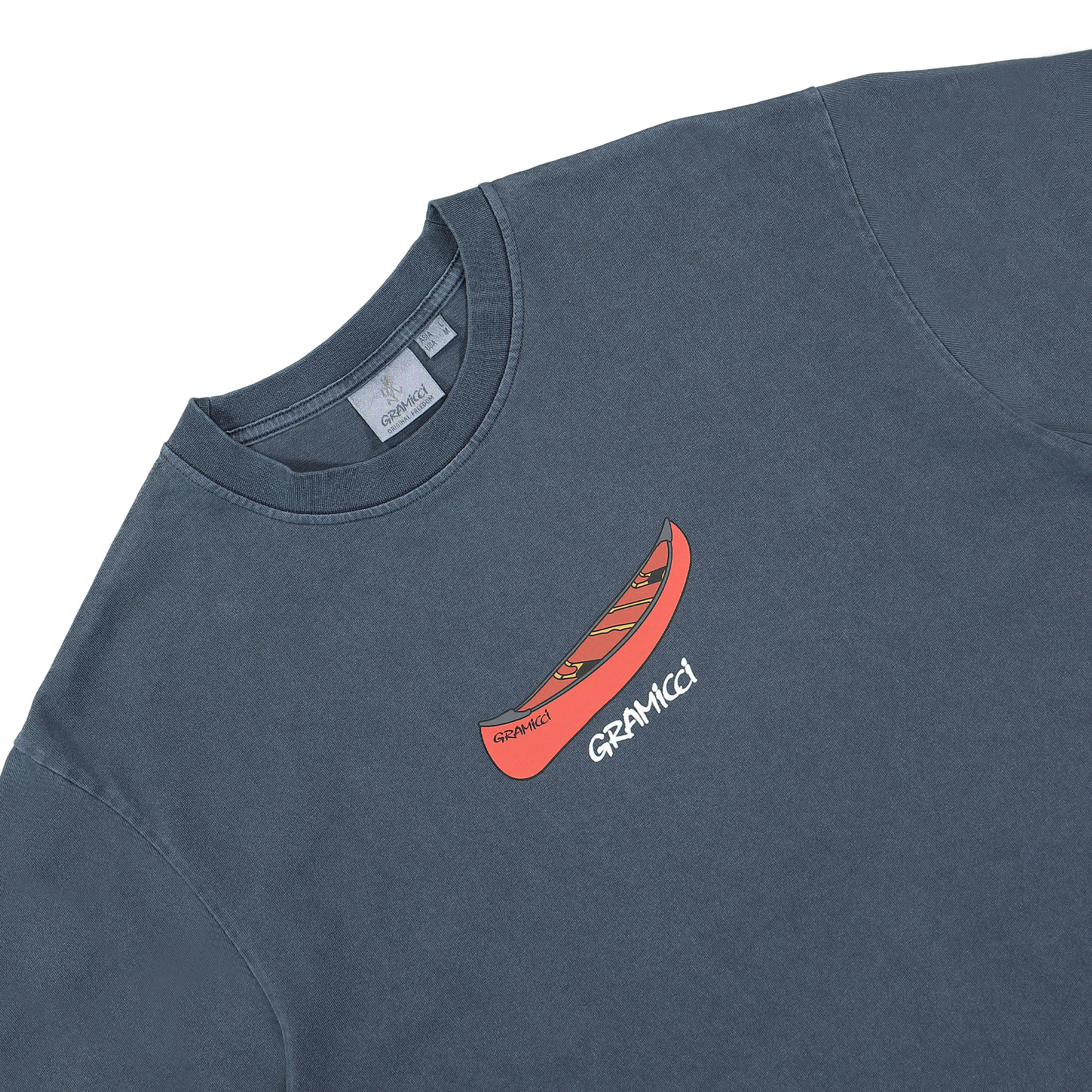 Gramicci Canoe Tee Navy Pigment T-Shirts Close-up | Overkill