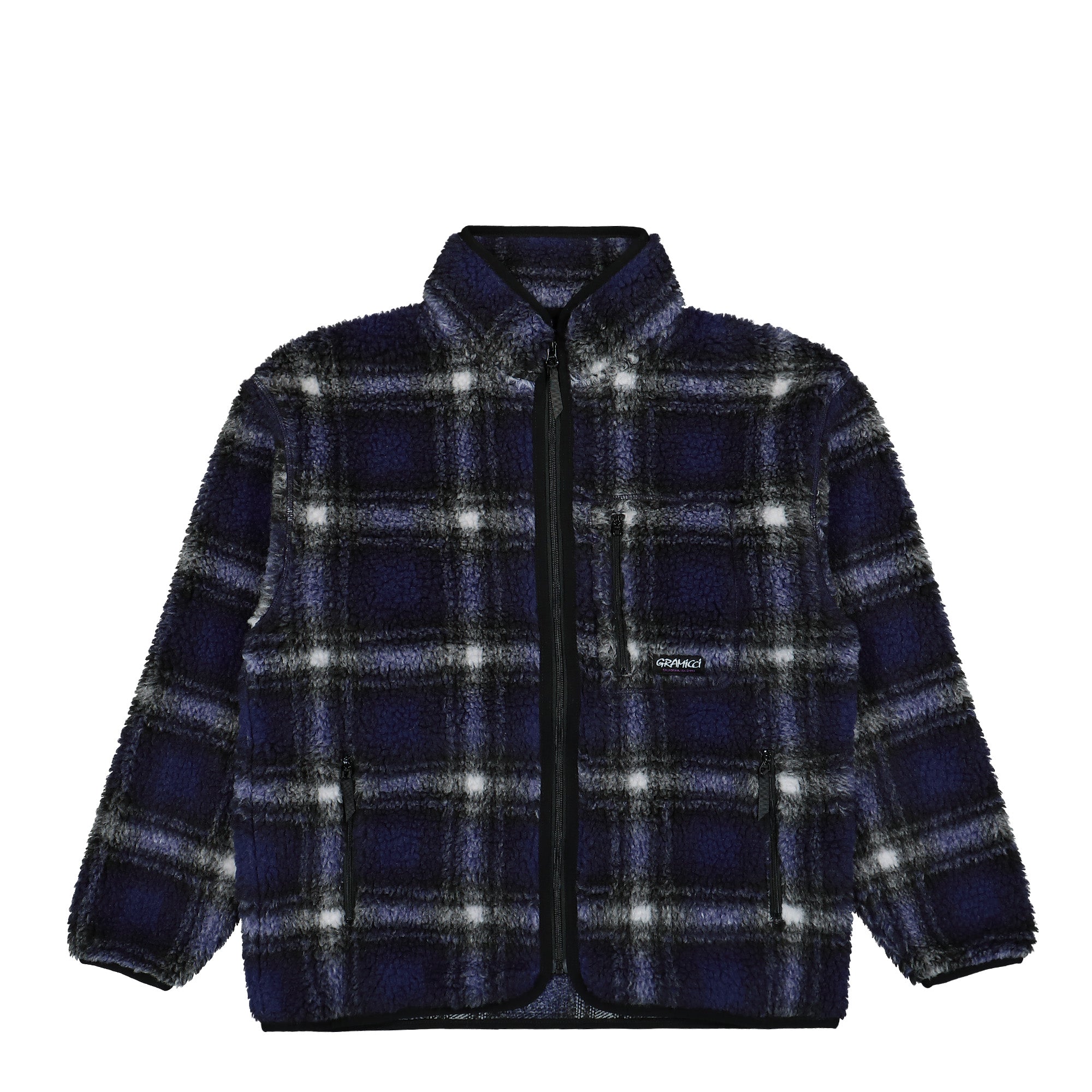 Gramicci Shadow Plaid Sherpa Jacket Purple Shadow Plaid Fleece Jackets G4FU-J135 / Purple Shadow Plaid | Overkill