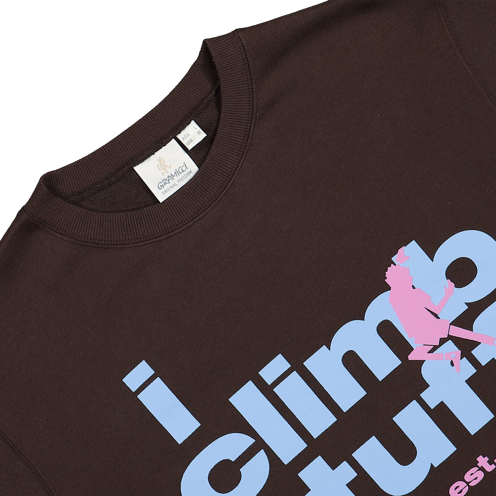 Gramicci I Climb Stuff Sweatshirt Deep Brown Sweatshirts Close-up | Overkill