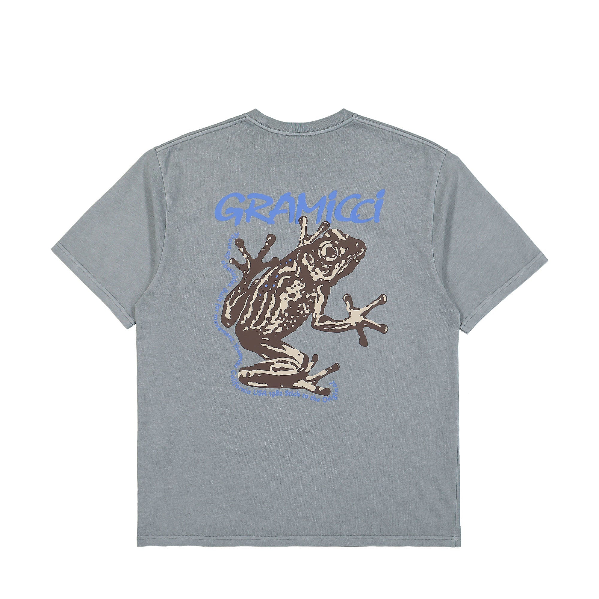 Gramicci Sticky Frog Tee Slate Pigment T-Shirts Close-up | Overkill