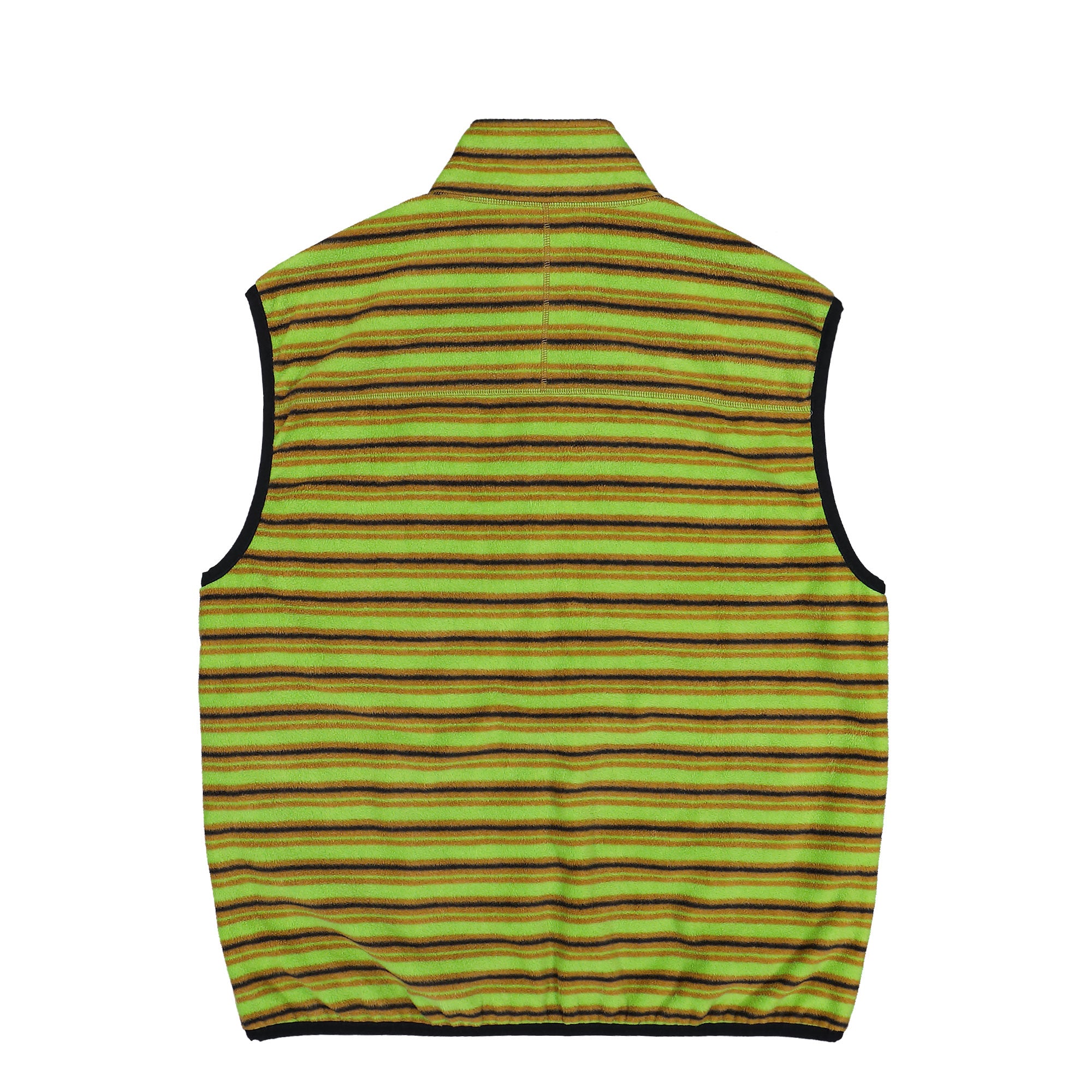 Gramicci Thermal Fleece Reversible Vest Chartreuse Stripe Vests G5FU-J005 Close-up | Overkill