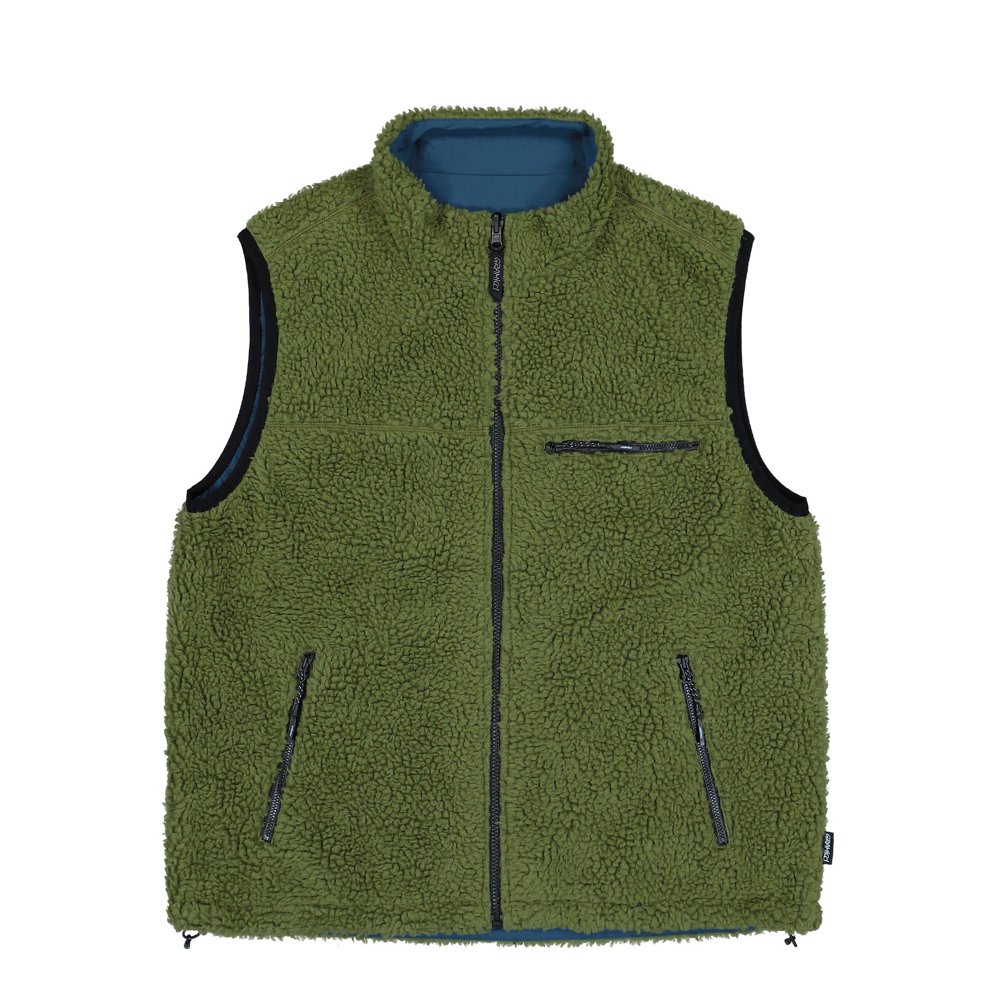 Gramicci Reversible Sherpa Vest Olive-Dusty Navy Vests G5FU-J015 | Overkill