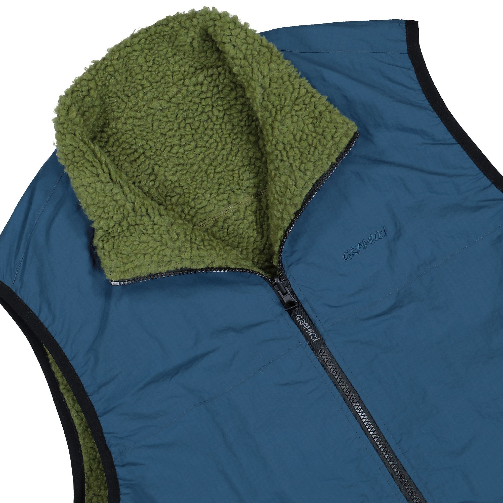 Gramicci Reversible Sherpa Vest Olive-Dusty Navy Vests G5FU-J015 Detailfoto | Overkill