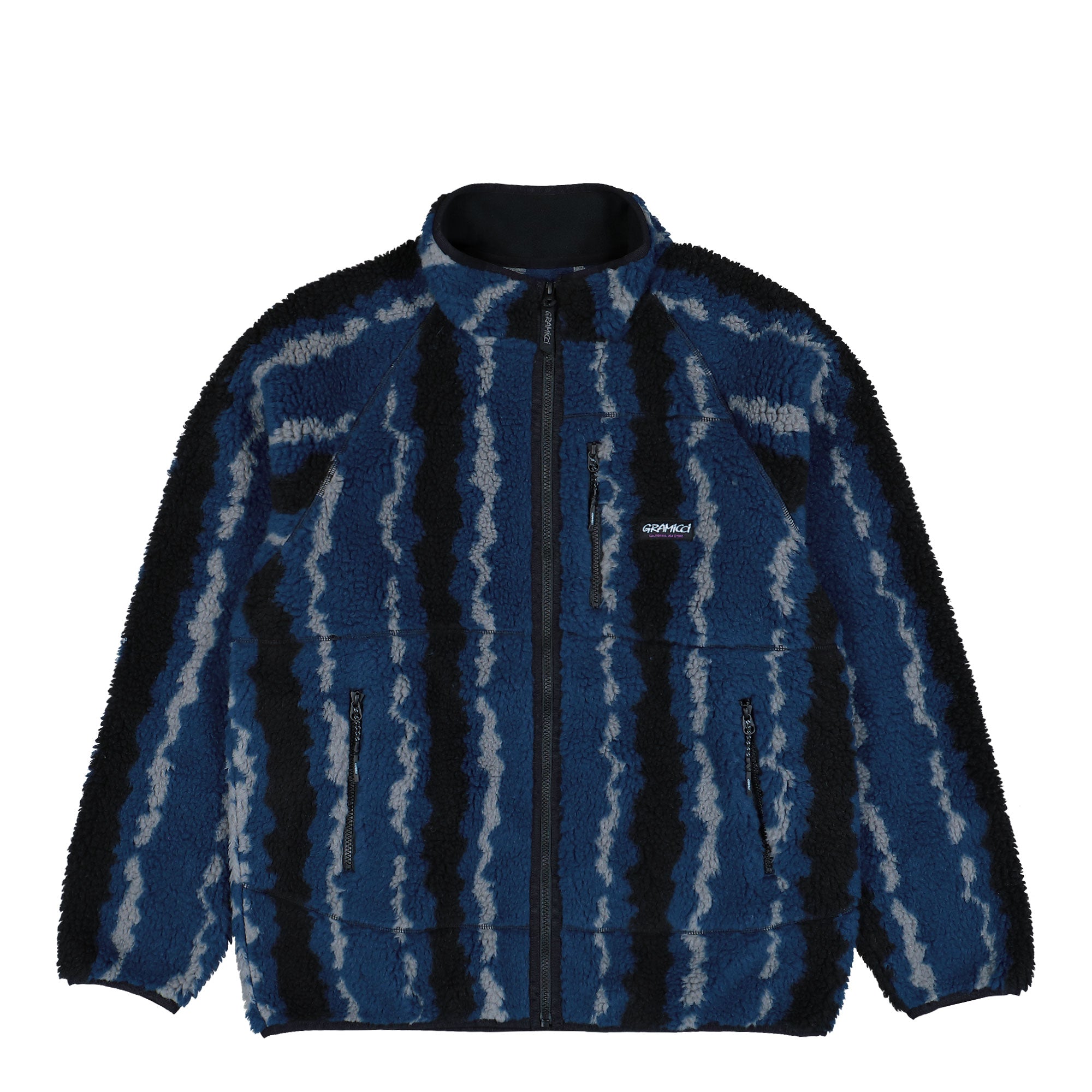 Gramicci Ripple Sherpa Jacket Navy Ripple Fleece Jackets G5FU-J043 | Overkill