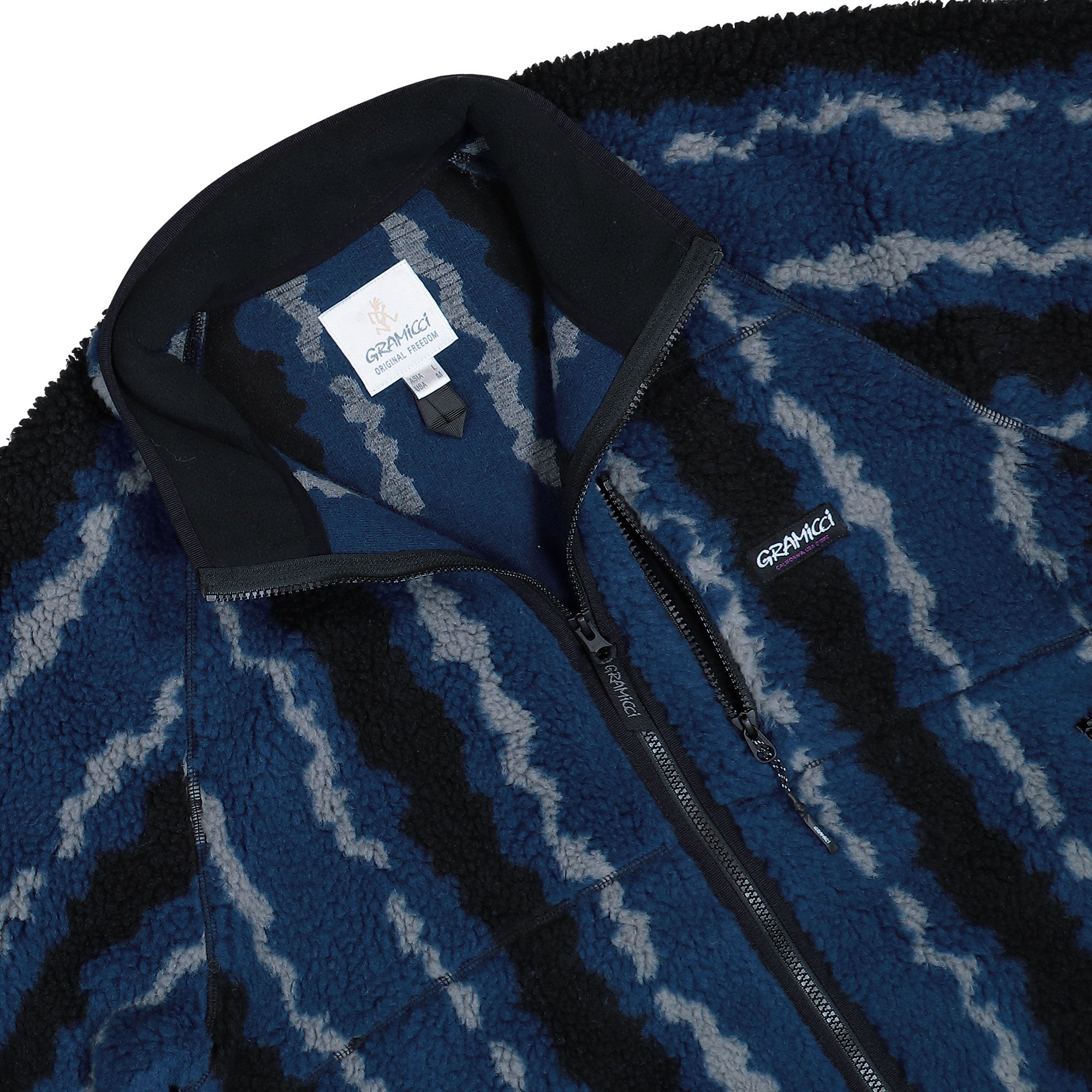 Gramicci Ripple Sherpa Jacket Navy Ripple Fleece Jackets G5FU-J043 Detailfoto | Overkill