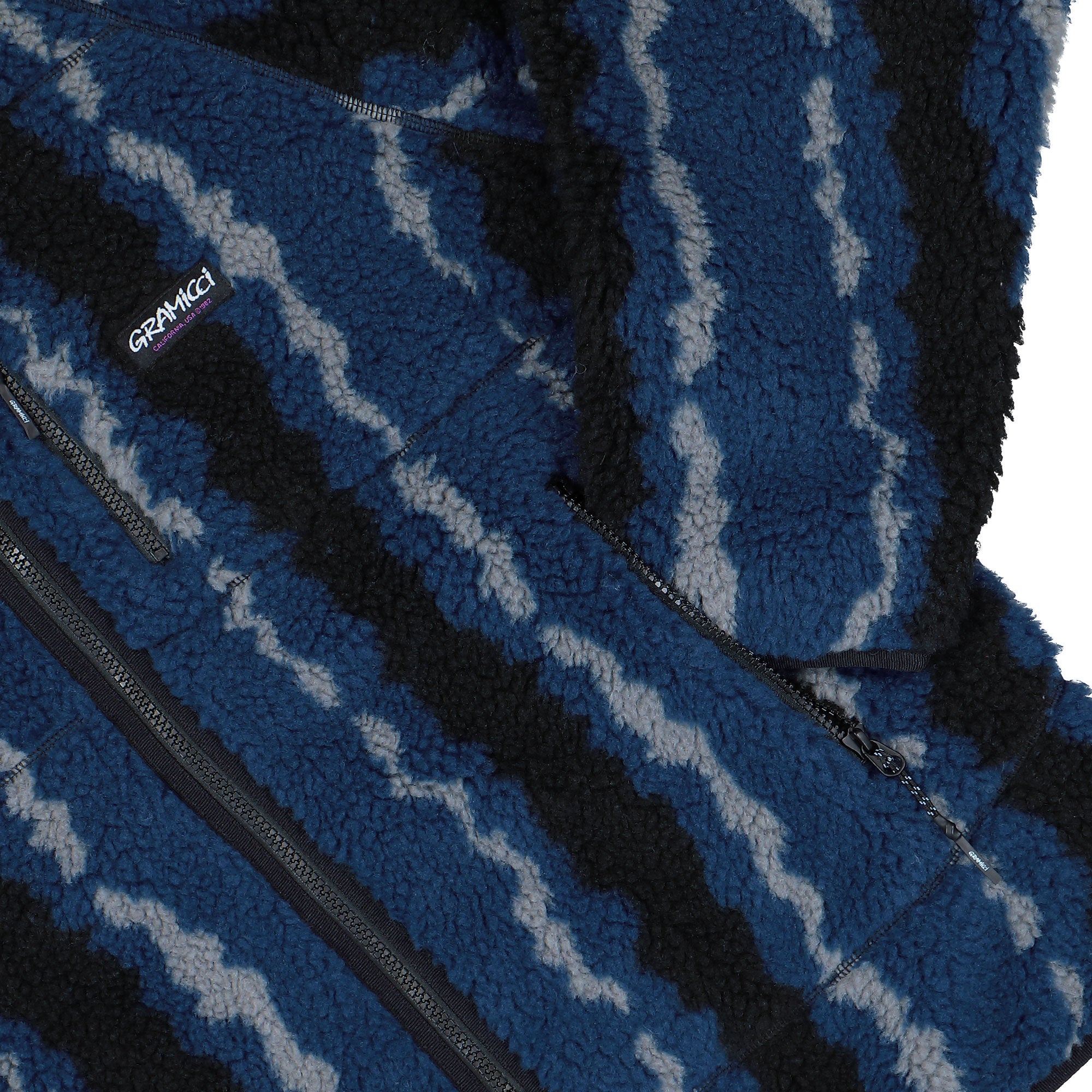 Gramicci Ripple Sherpa Jacket Navy Ripple Fleece Jackets G5FU-J043 Detail View 1 | Overkill