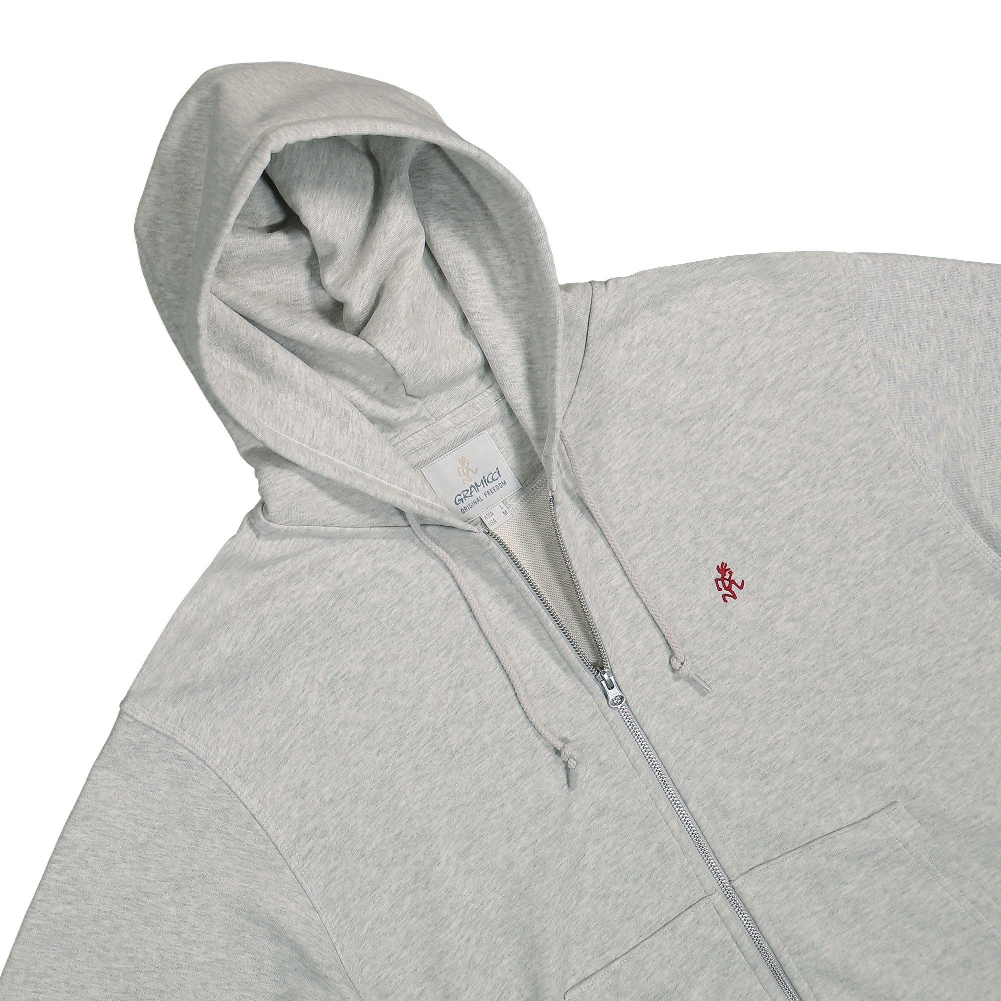 Gramicci One Point Zip Hooded Sweatshirt Heather Ash Hoodies Detail view 1 | Overkill