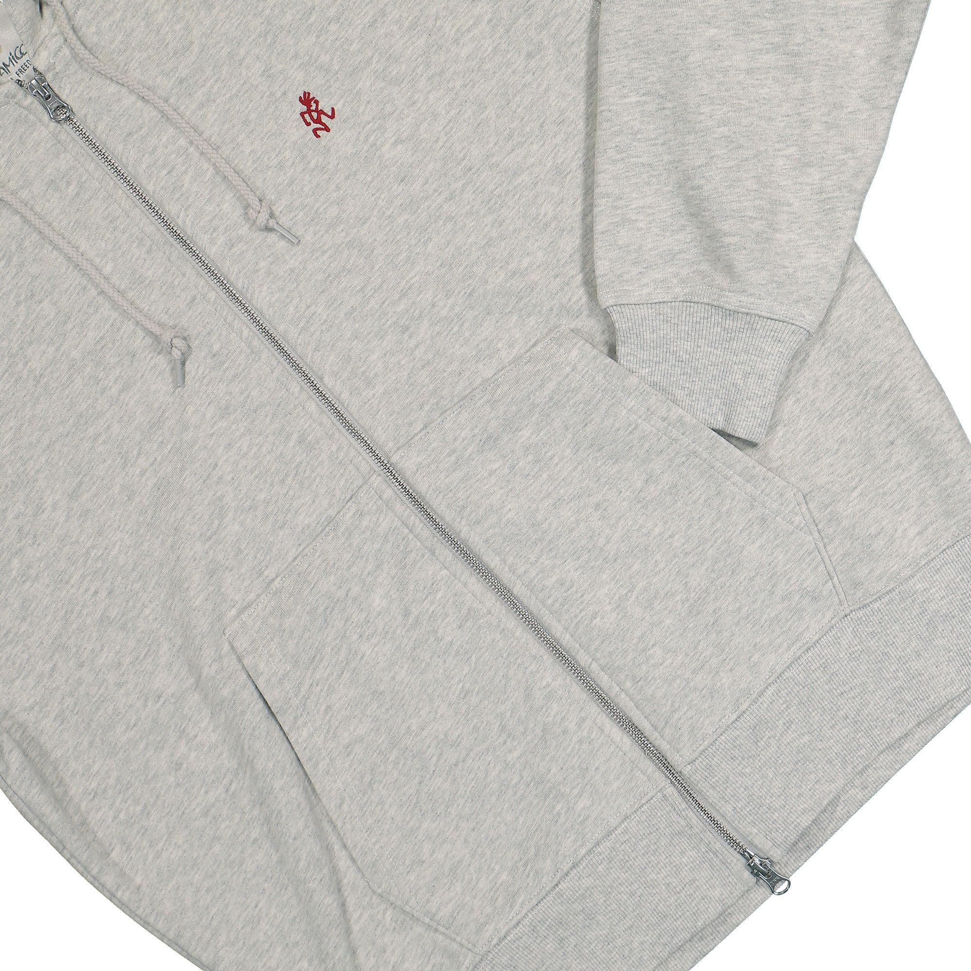 Gramicci One Point Zip Hooded Sweatshirt Heather Ash Hoodies Detail view 2 | Overkill