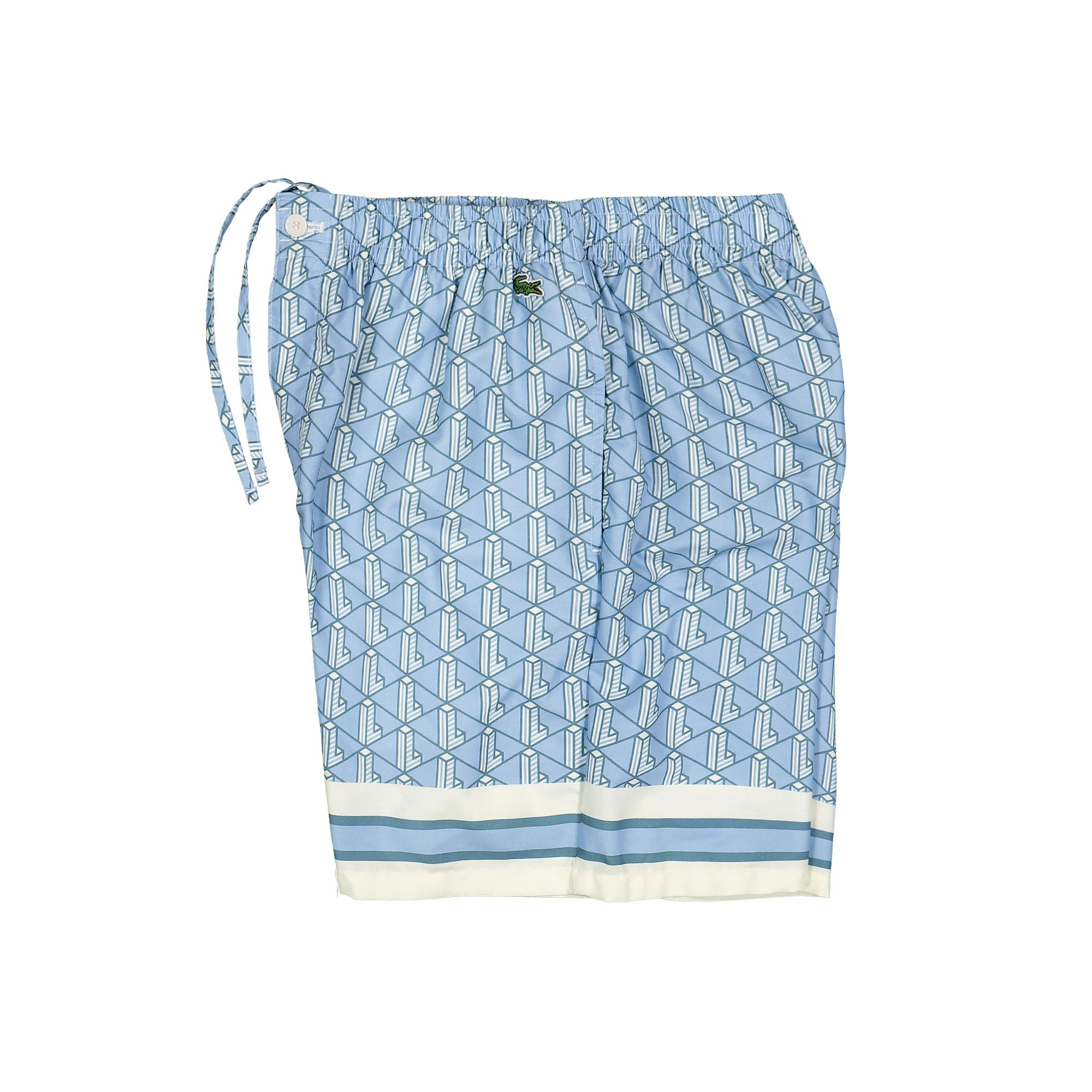 Lacoste Lightweight Monogram Shorts Blue / White Shorts Close-up | Overkill