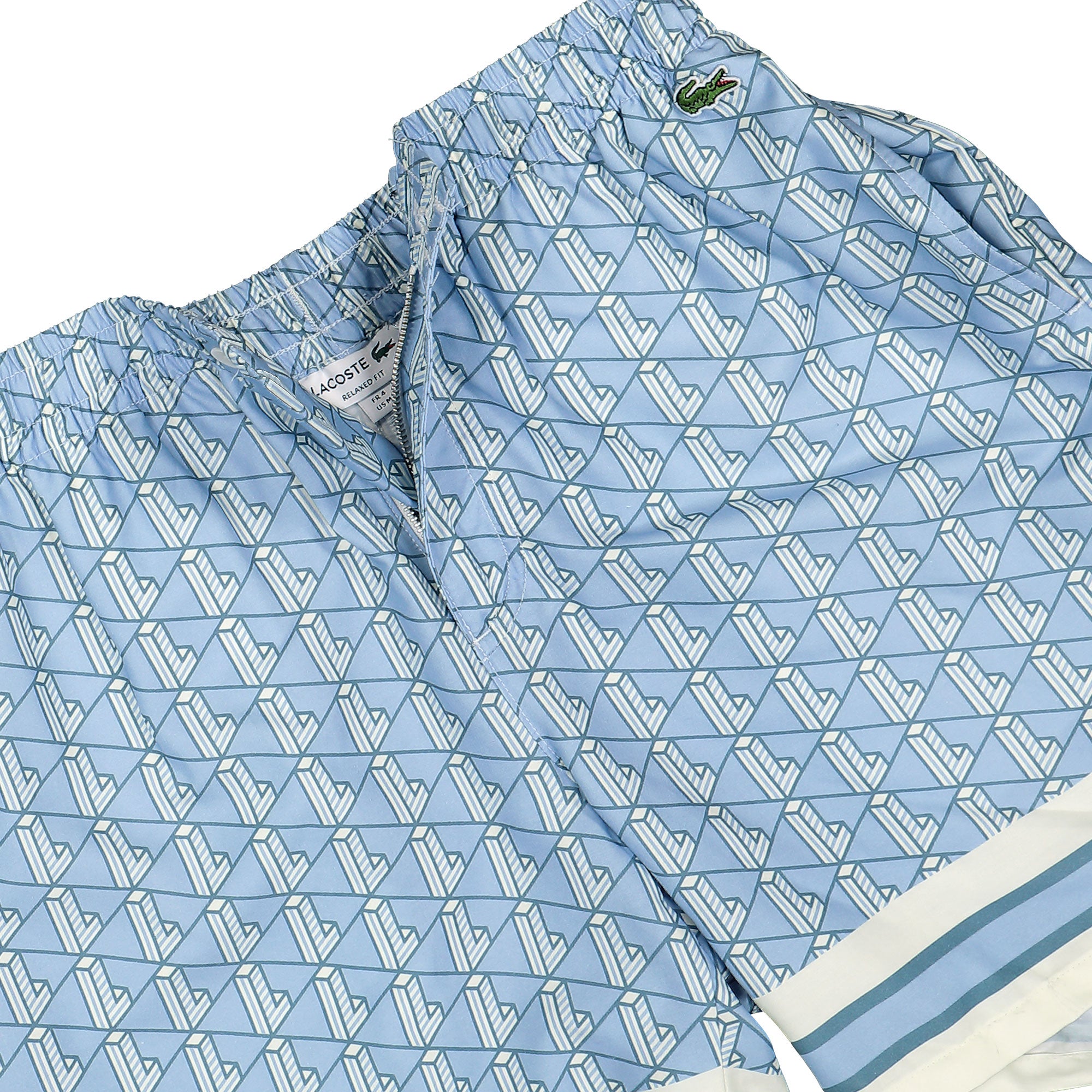 Lacoste Lightweight Monogram Shorts Blue / White Shorts Detailfoto | Overkill