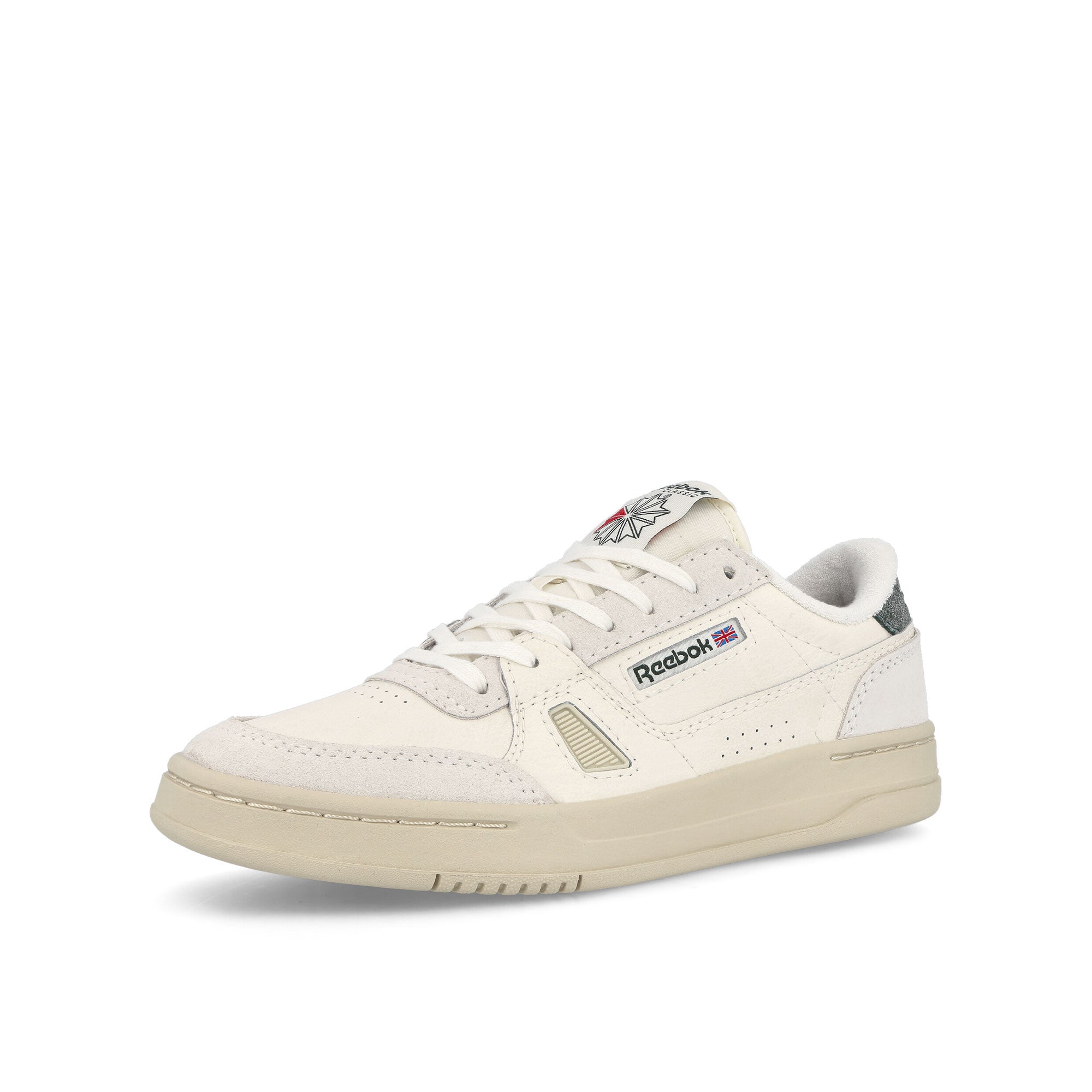 Reebok LT Court Chalk-Alabaster-Forest Green Sneakers Close Up | Overkill