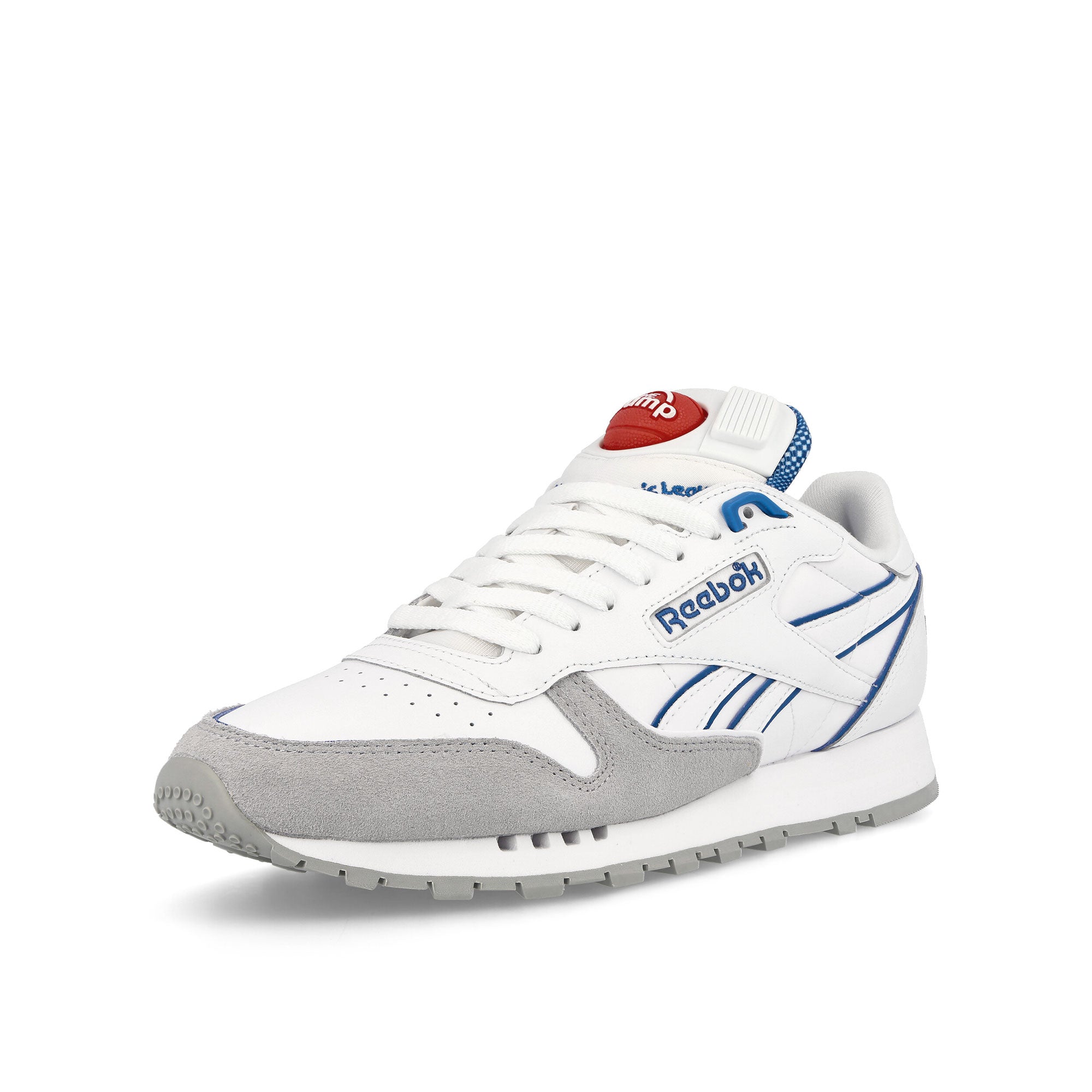 Reebok Classic Leather Pump Footwear White / Vector Blue / Vector Red Sneakers Close Up | Overkill