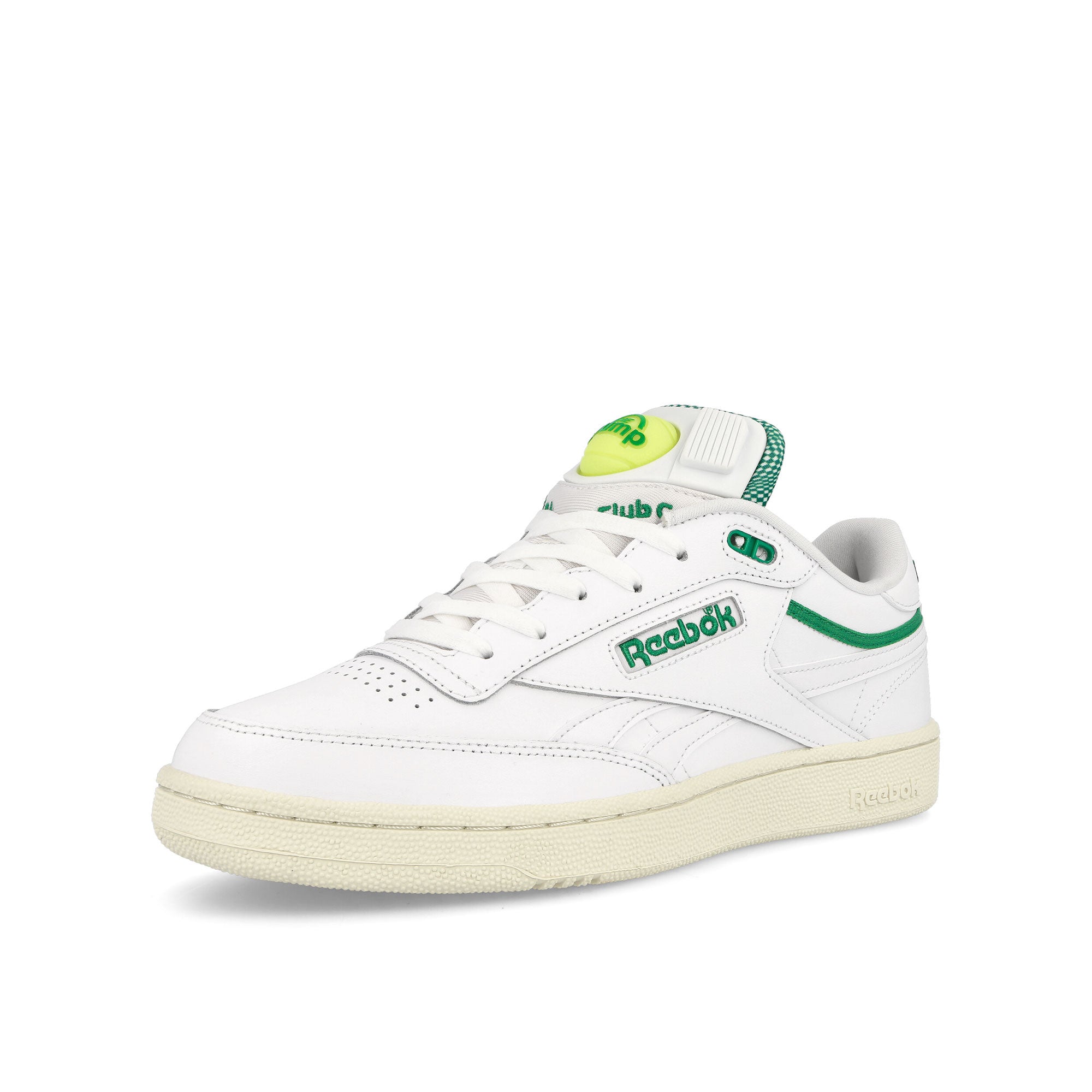 Reebok Club C 85 Pump Cloud White / Classic White / Glen Green Low Top Sneakers Close Up | Overkill
