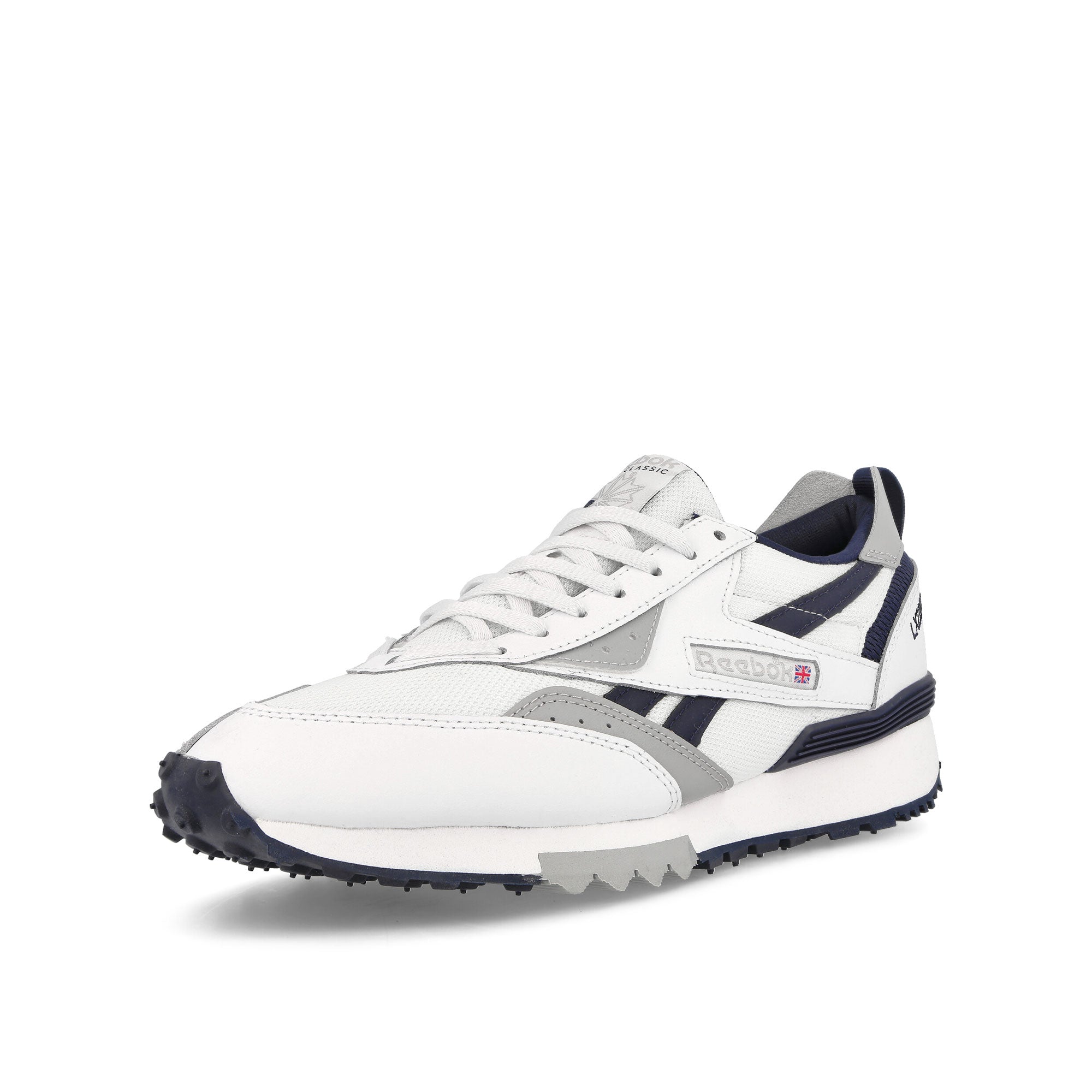 Reebok LX 2200 Cloud White-Vector Navy-Pure Grey 3 Low Top Sneakers Close Up | Overkill