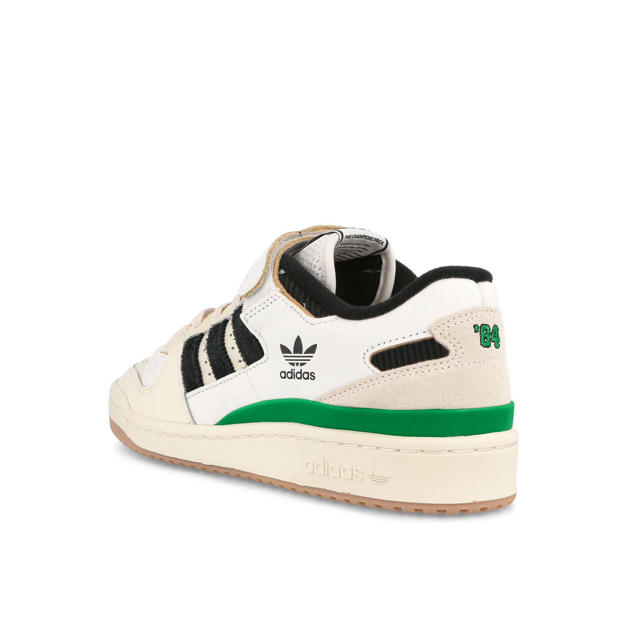 adidas forum 84 low Cream White-Core Black-Green Sneakers Material | Overkill