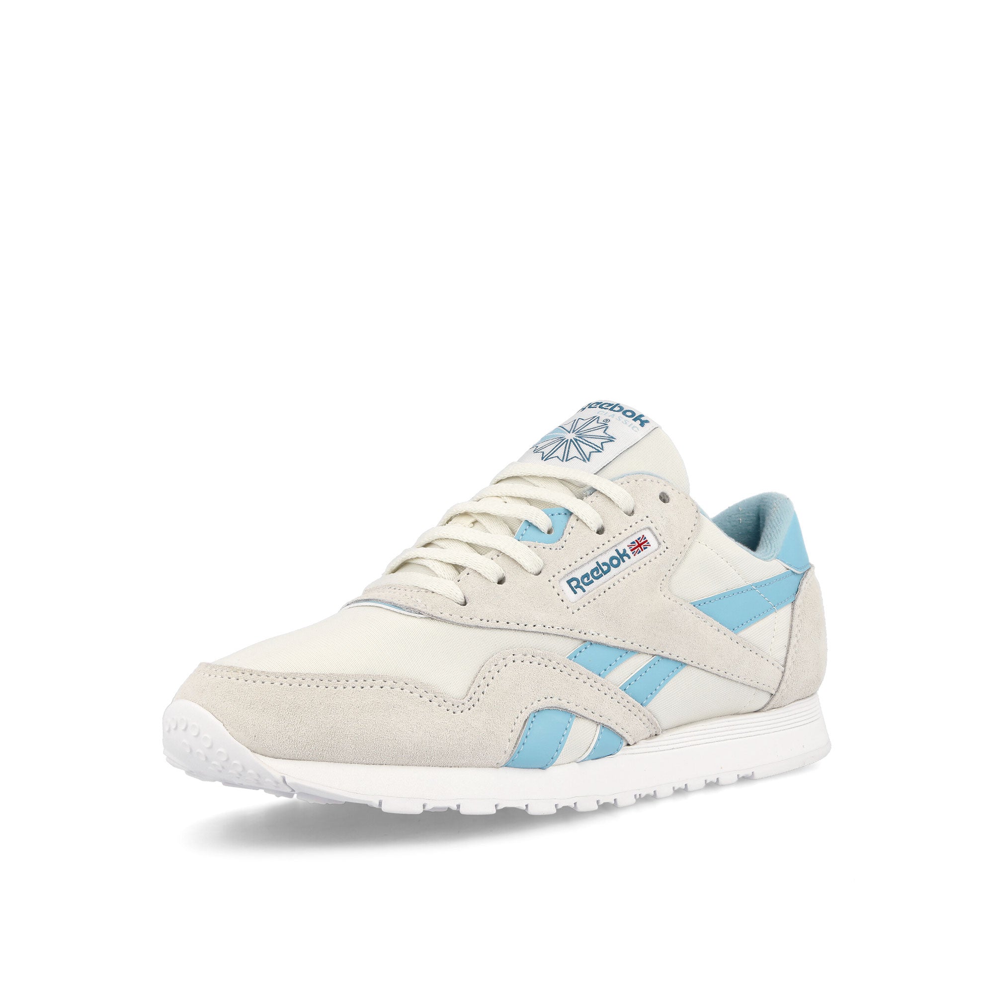 Reebok Classic Nylon Chalk / Blue Pearl / Footwear White Low Top Sneakers Close Up | Overkill