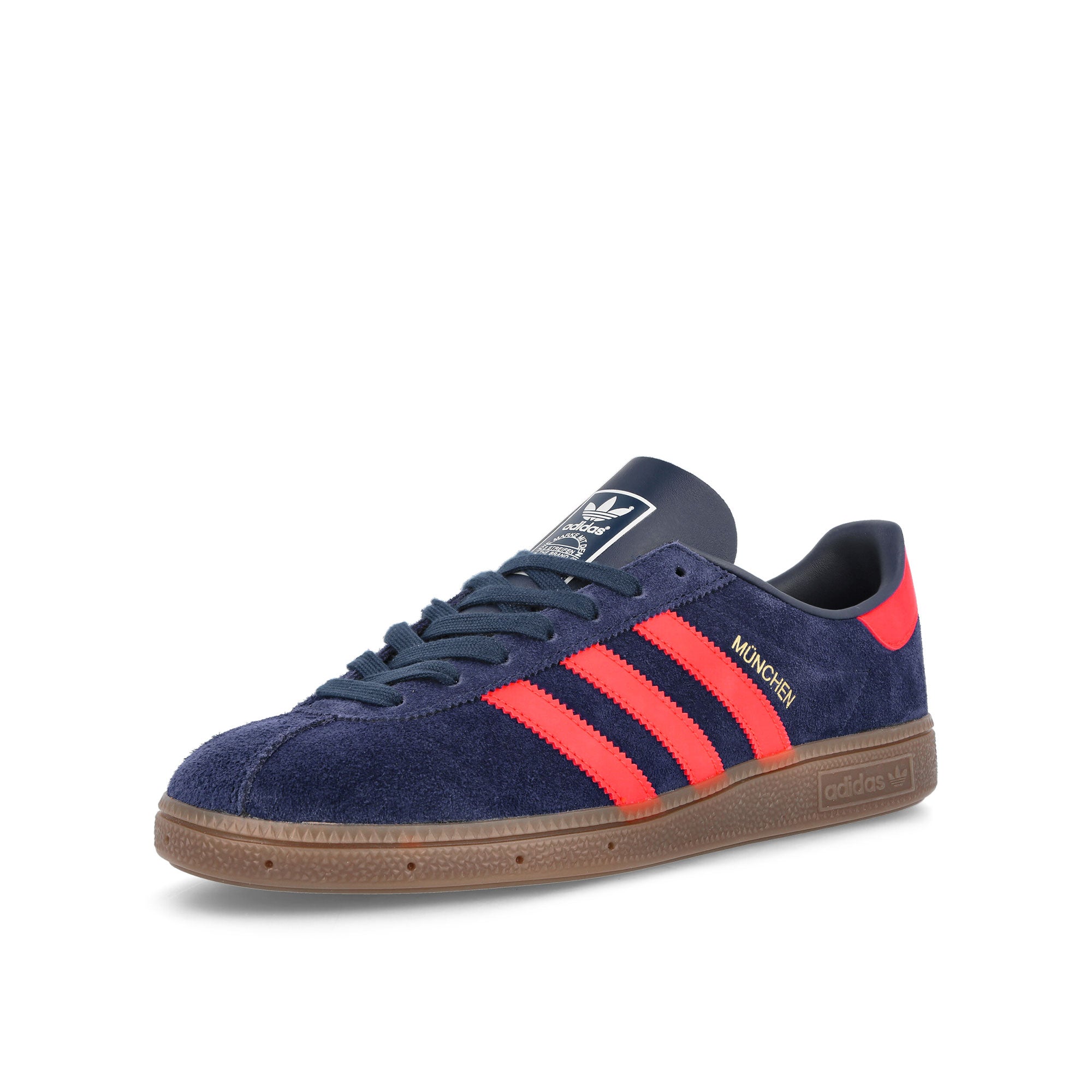 adidas München Dark Blue / Solar Red / Gum 5 Sneakers Close Up | Overkill