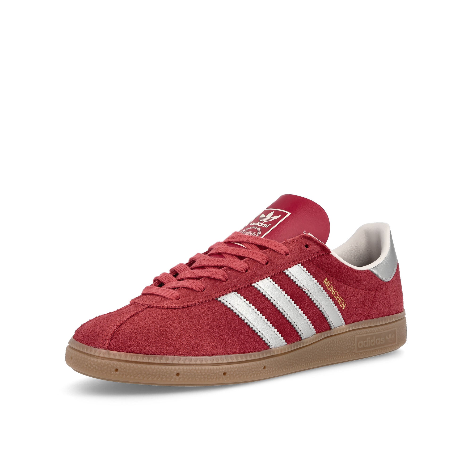 adidas München Scarlett-Silver Metallic-Gum Sneakers Close Up | Overkill