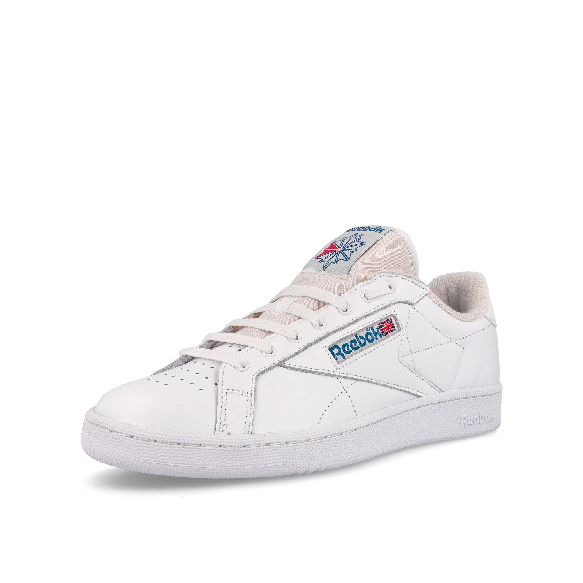 Reebok Club C Grounds Cloud White / Vector Blue / Vector Red Sneakers Close Up | Overkill