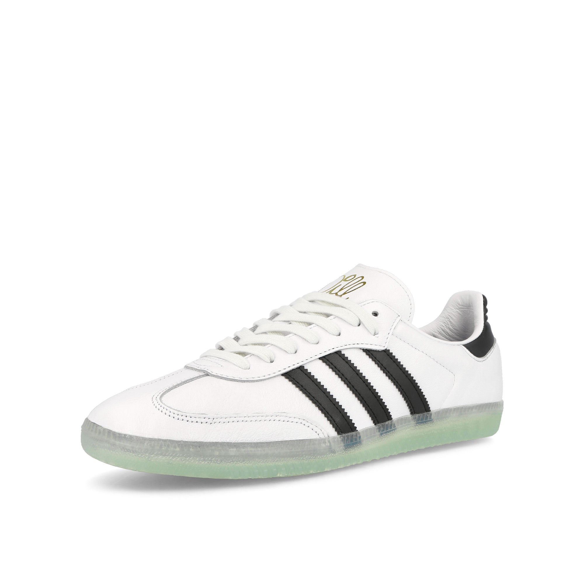 adidas Jason Dill x adidas Samba Cloud White / Core Black / Gold Metallic Sneakers Close Up | Overkill