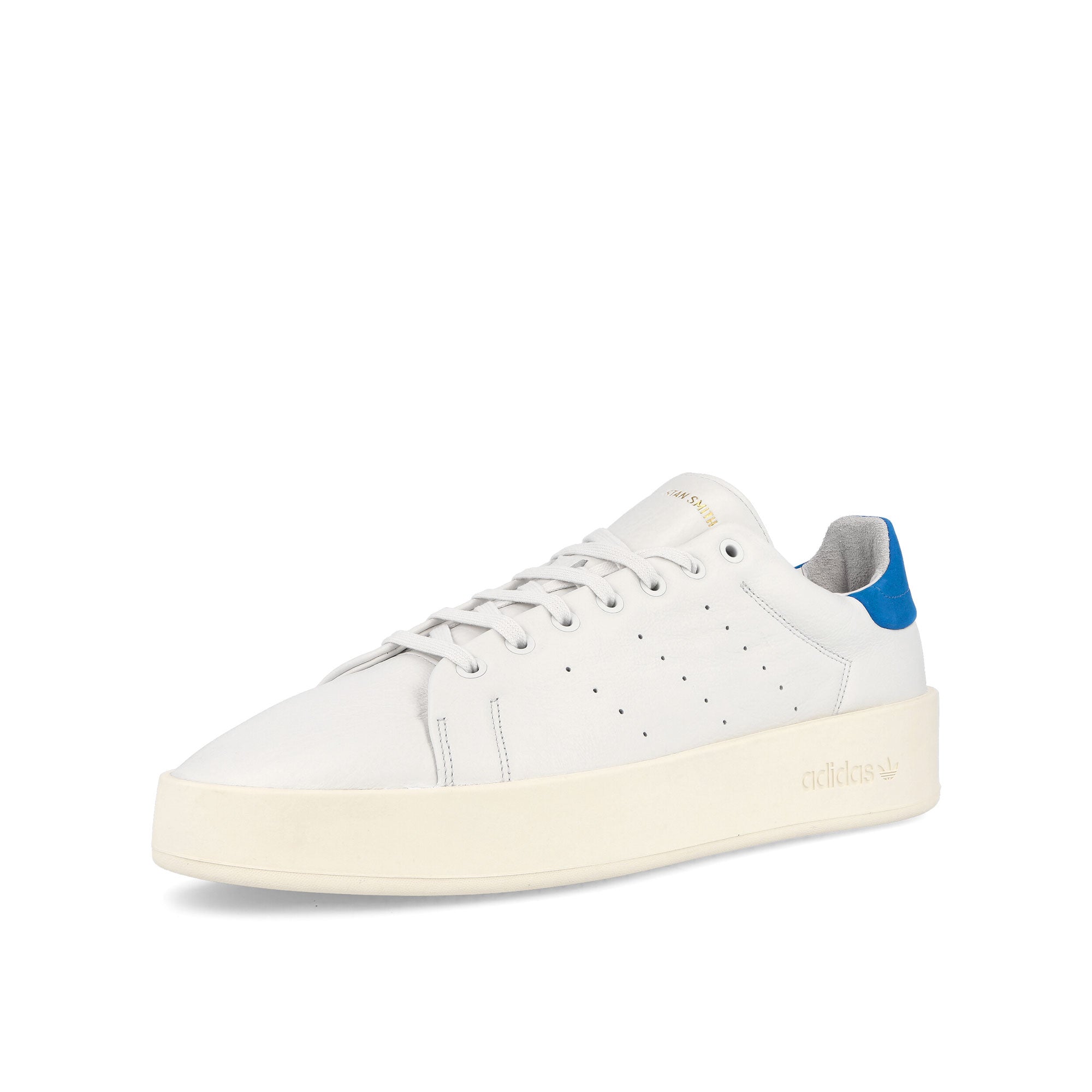 adidas Stan Smith Recon Crystal White-Off White-Blue Bird Low Top Sneakers Close Up | Overkill