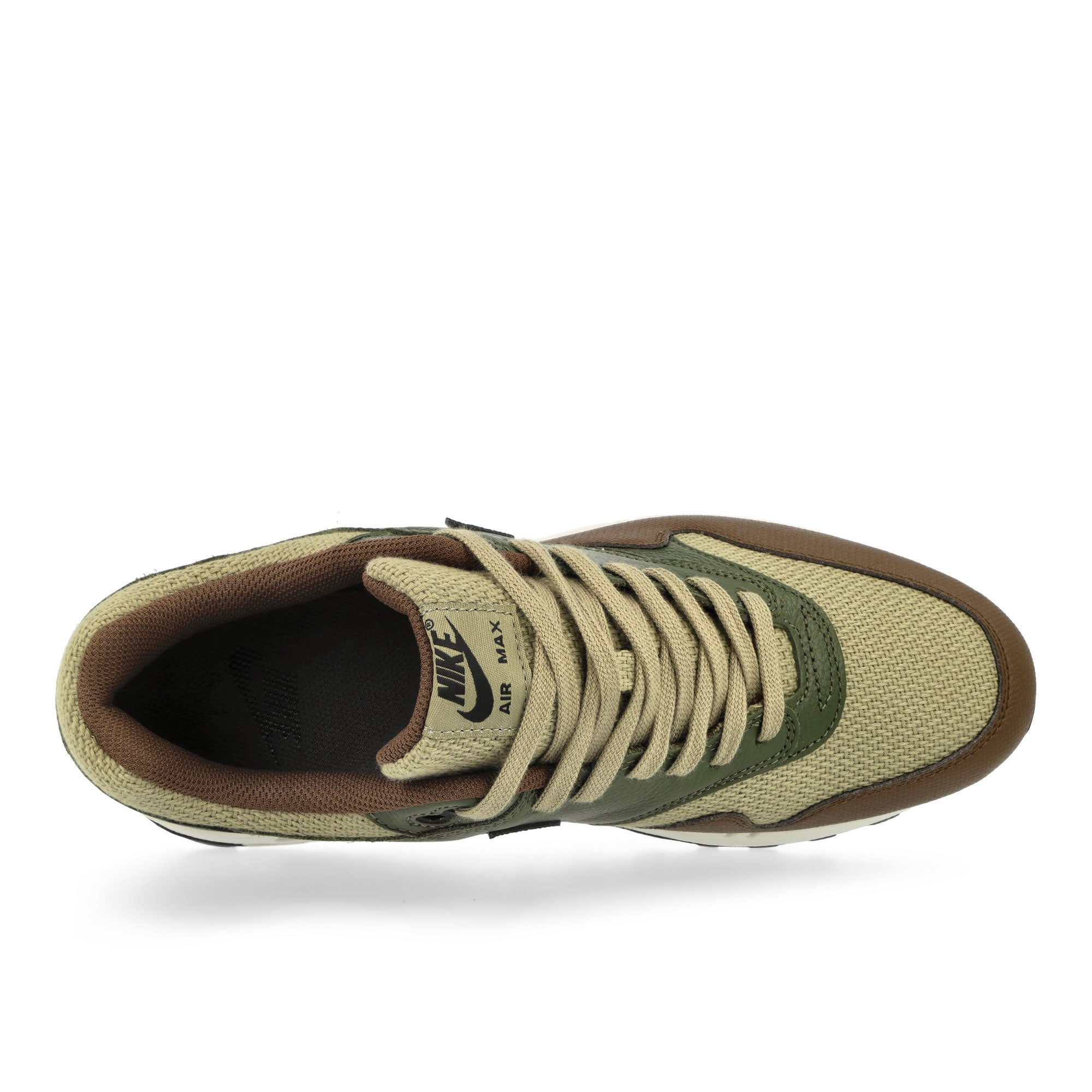 Nike Air Max 1 Essential PRM Neutral Olive / Black - Cargo Khaki Low Top Sneakers Detailfoto | Overkill