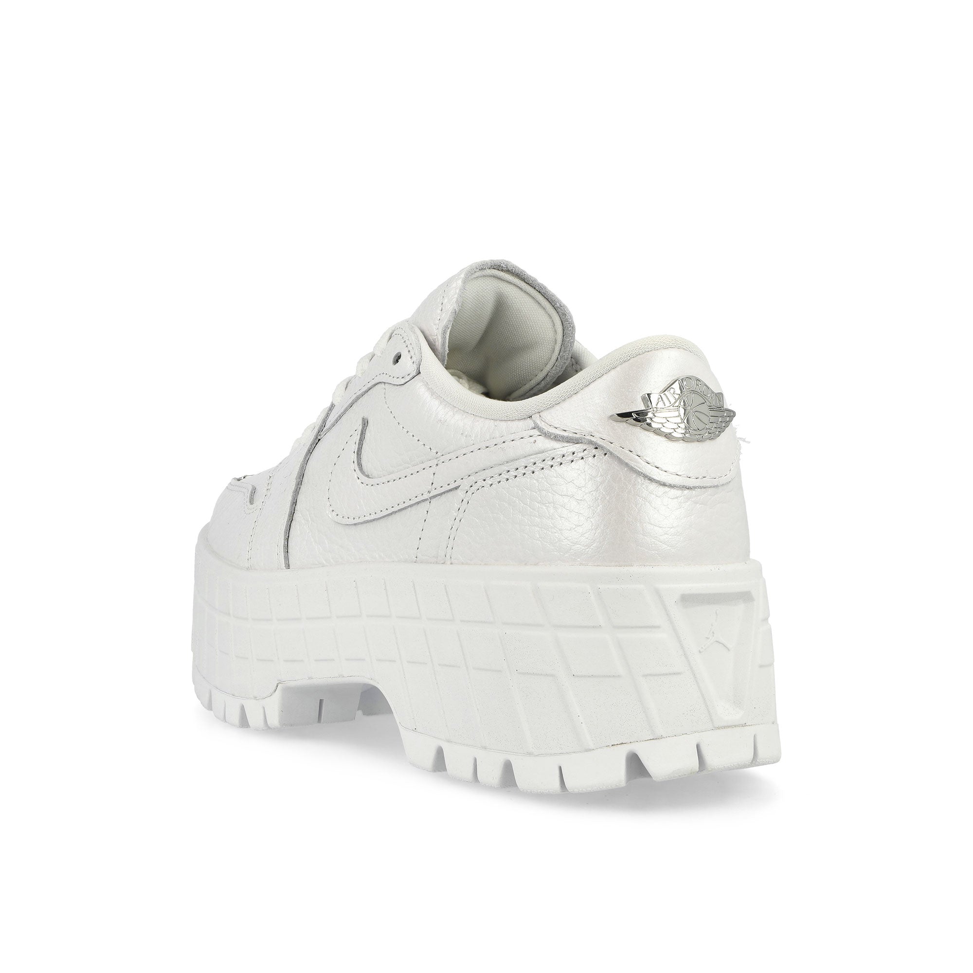 Jordan W Air Jordan 1 Brooklyn Low White / Metallic Silver Low Top Sneakers Material | Overkill