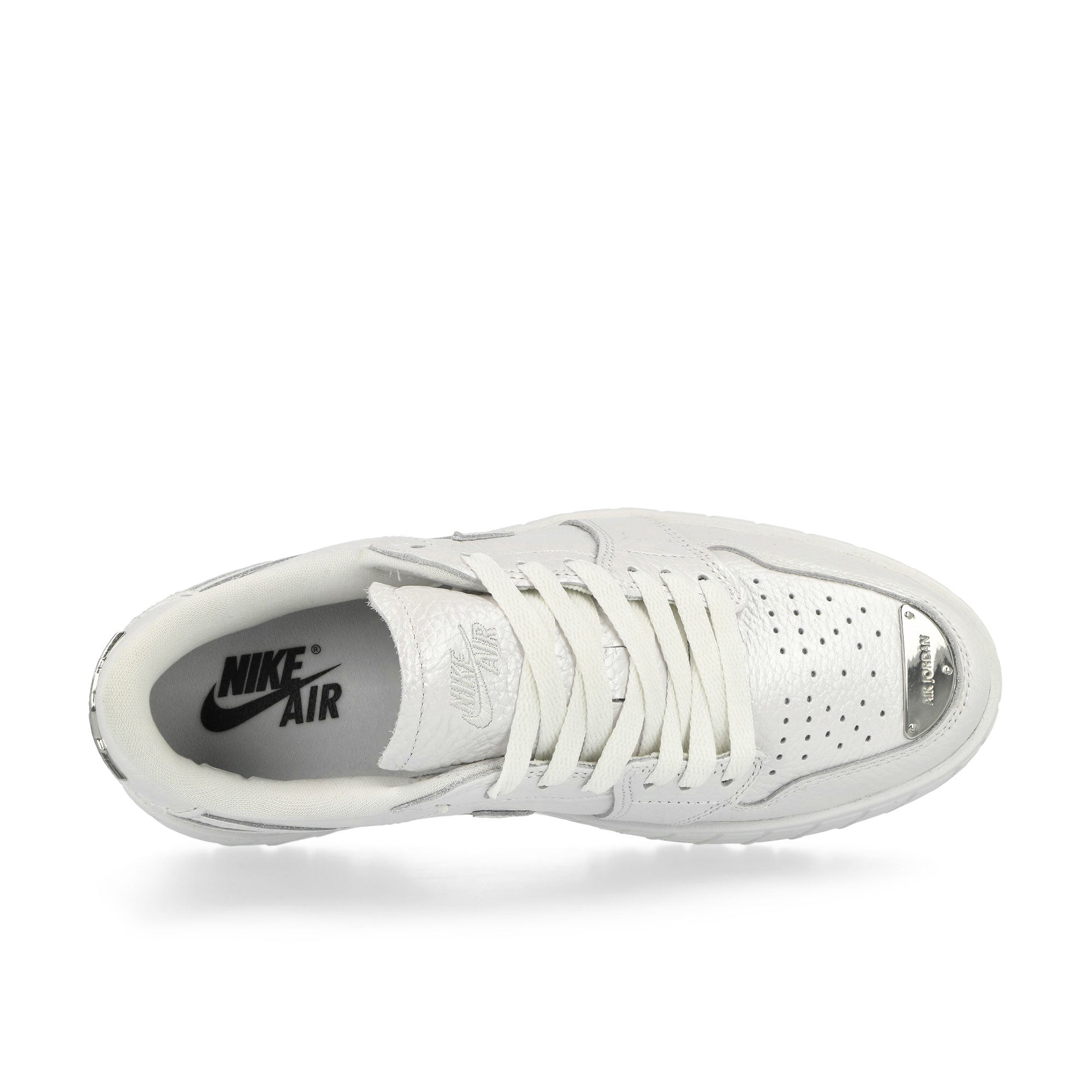Jordan W Air Jordan 1 Brooklyn Low White / Metallic Silver Low Top Sneakers Detailfoto | Overkill