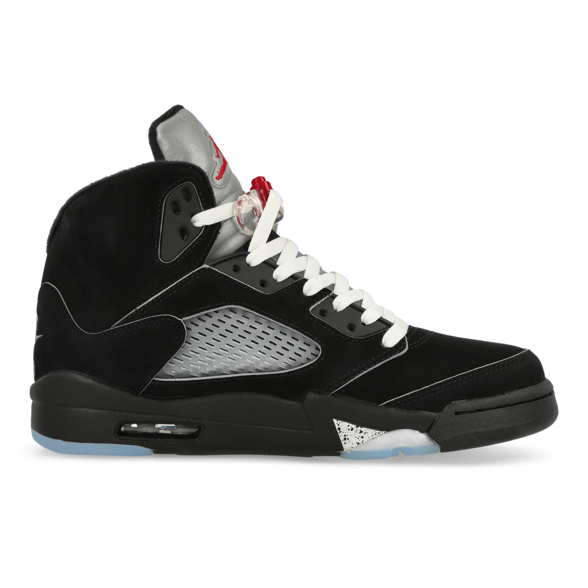 Jordan Air Jordan 5 Retro Black / White - Metallic Silver - Fire Red High Top Sneakers Silhouette | Overkill