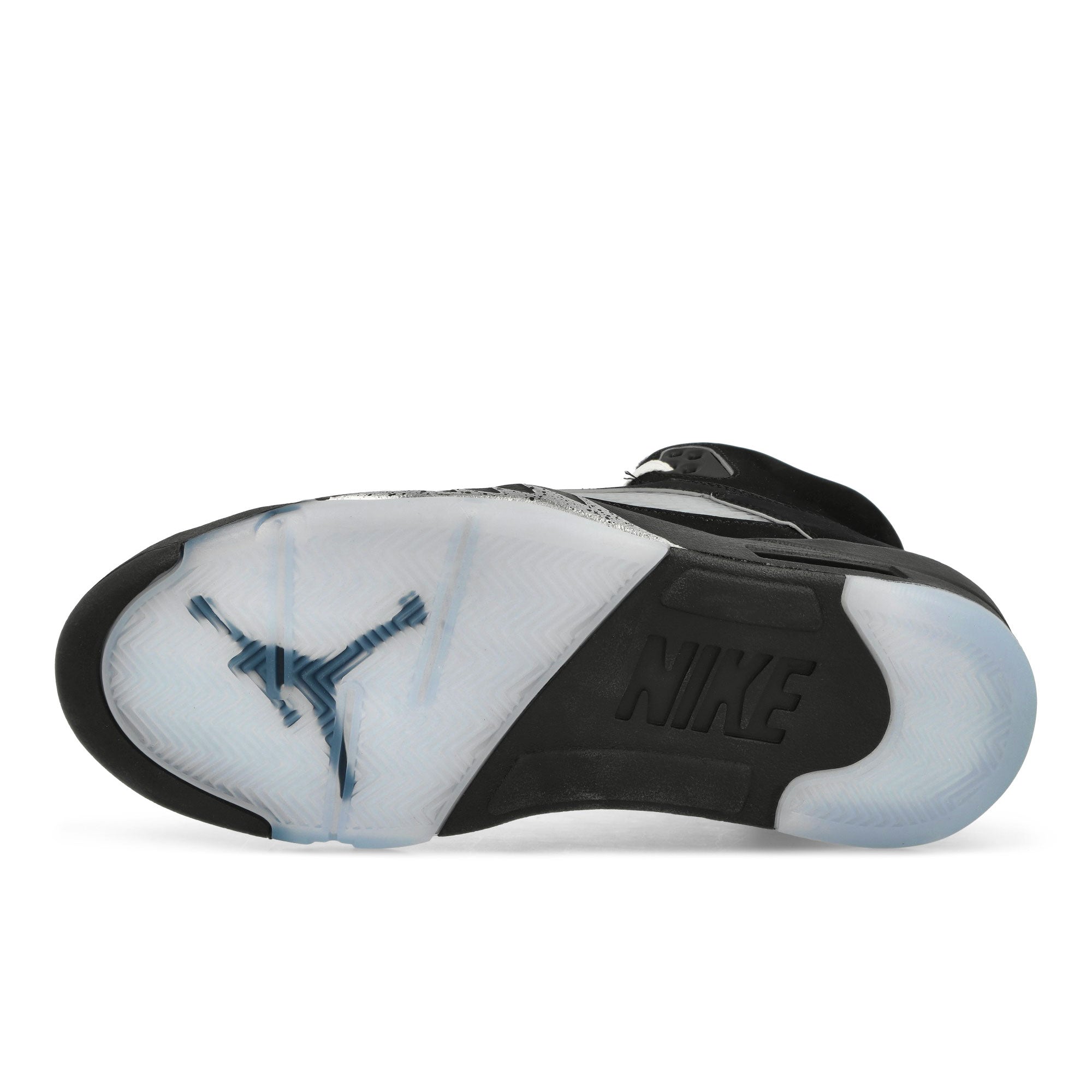 Jordan Air Jordan 5 Retro Black / White - Metallic Silver - Fire Red High Top Sneakers Detail View 2 | Overkill