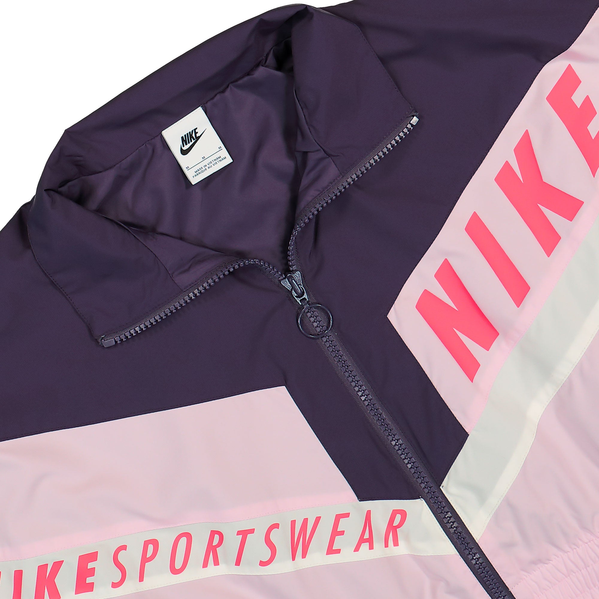 Nike Wmns Woven Jacket Dark Raisin / Pink Foam / Sail Track Jackets Close-up | Overkill
