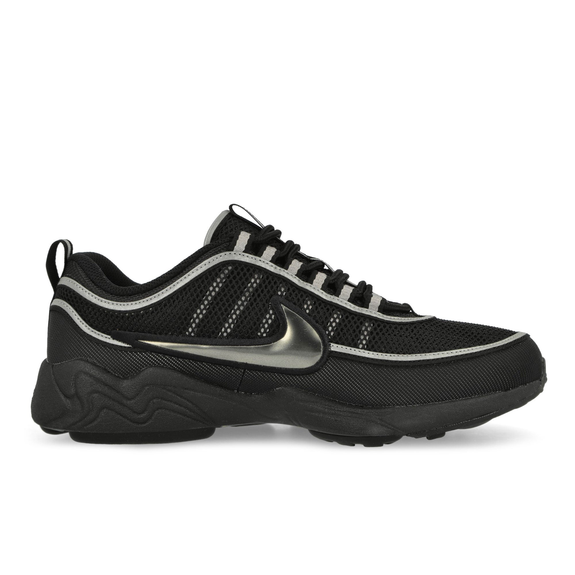Nike Air Zoom Spiridon SP Black / Black - Metallic Silver - Sport Red Low Top Sneakers Silhouette | Overkill