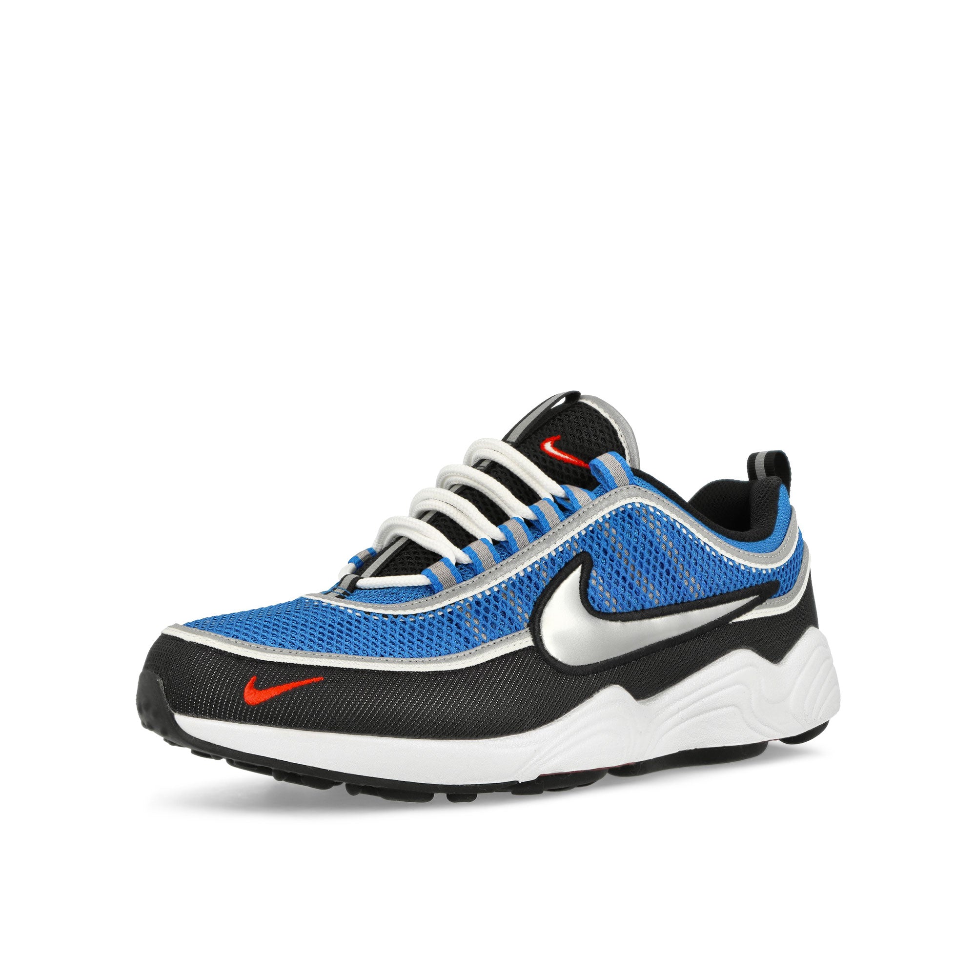 Nike Air Zoom Spiridon SP Signal Blue / Metallic Luster- Black - White Low Top Sneakers Close Up | Overkill