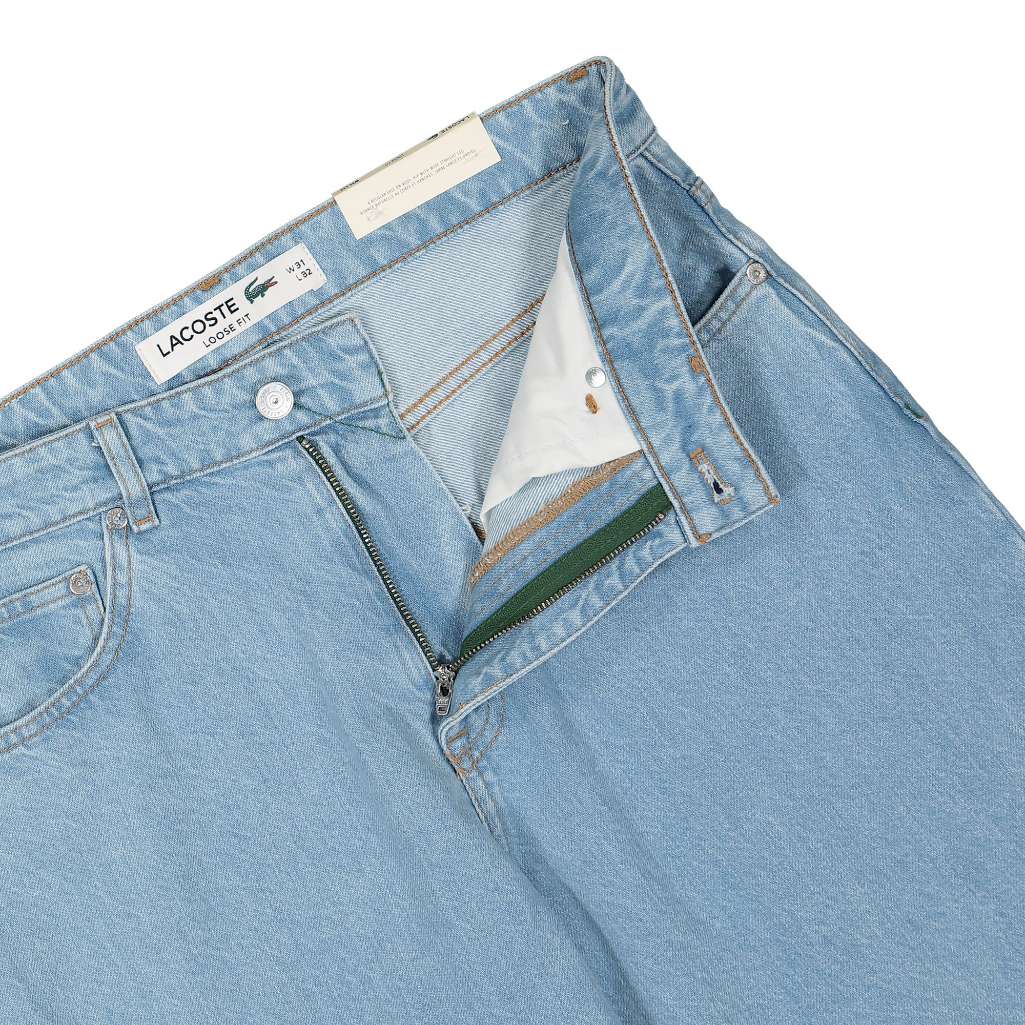 Lacoste Loose Fit 5-Pocket Jeans Washed Bleach Jeans Detailfoto | Overkill
