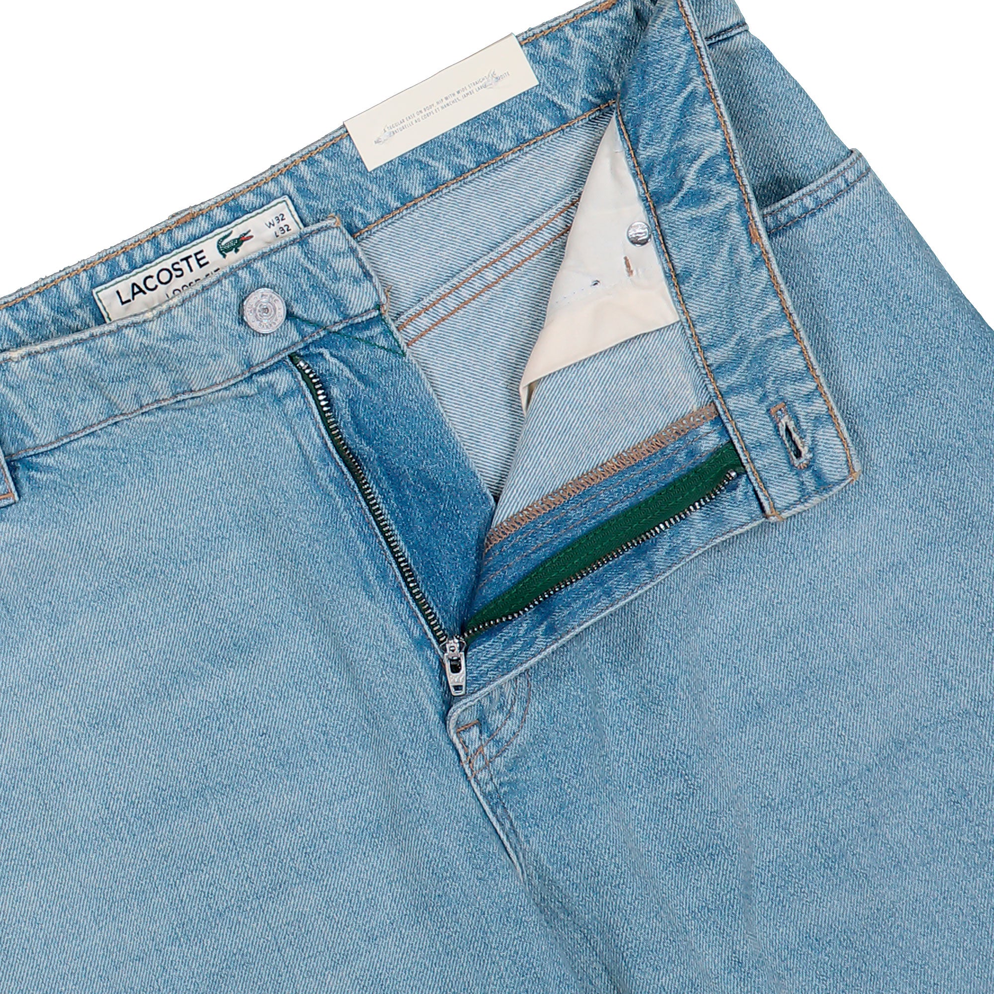 Lacoste 5 Pocket Loose Fit Indigo Jeans Washed Bleach Jeans HH4963-00 MKU Detail View 1 | Overkill