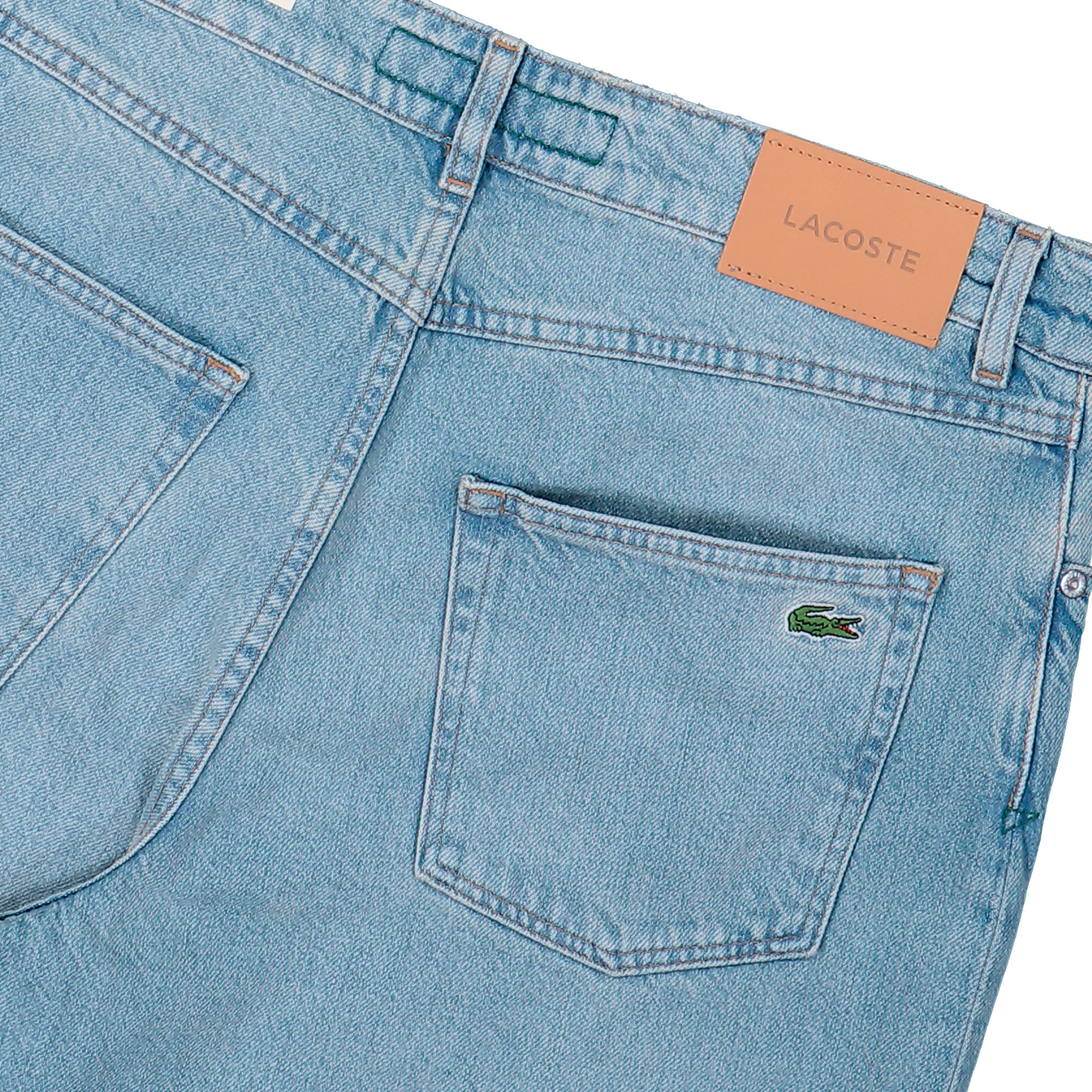 Lacoste 5 Pocket Loose Fit Indigo Jeans Washed Bleach Jeans HH4963-00 MKU Detail View 2 | Overkill