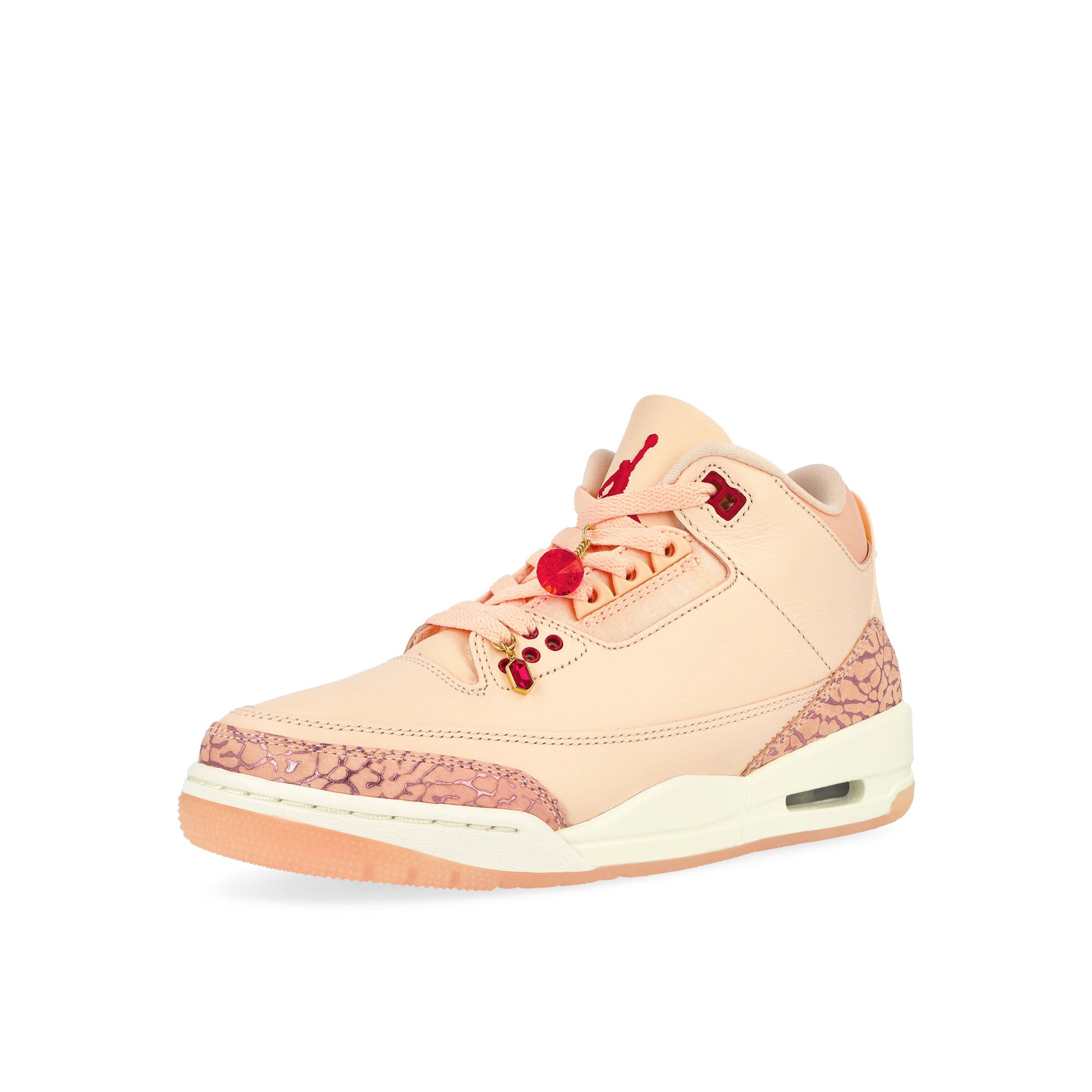 Jordan Wmns Air Jordan 3 Retro Washed Coral / Gym Red-Sail Mid Top Sneakers Close Up | Overkill