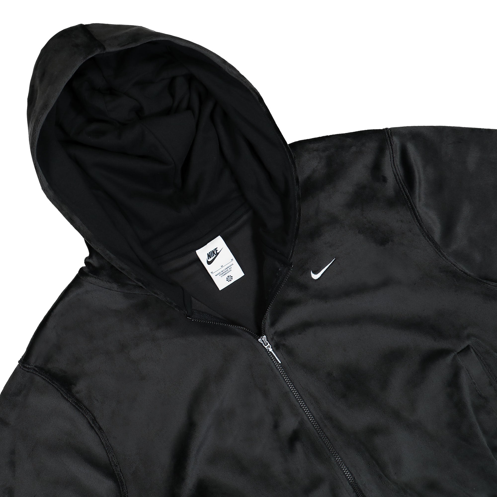 Nike W Sportswear Chill Knit Loose Velour Full Zip Hoodie Black / Sail Hoodies Detail view 1 | Overkill