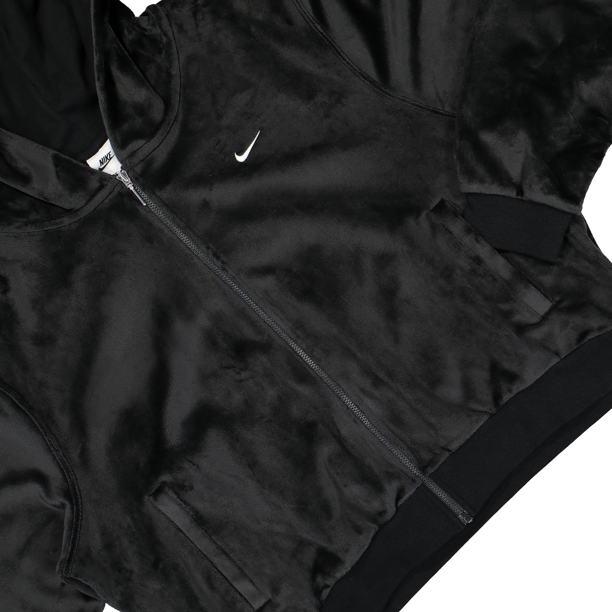 Nike W Sportswear Chill Knit Loose Velour Full Zip Hoodie Black / Sail Hoodies Detail view 2 | Overkill