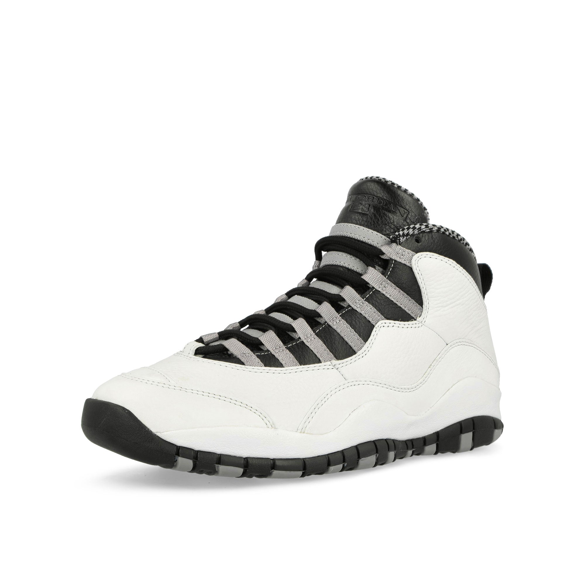 Air Jordan 10 Retro Steel White / Black - Light Steel Grey - Dark Powder Blue High Top Sneakers HJ6779 104 Close-up | Overkill