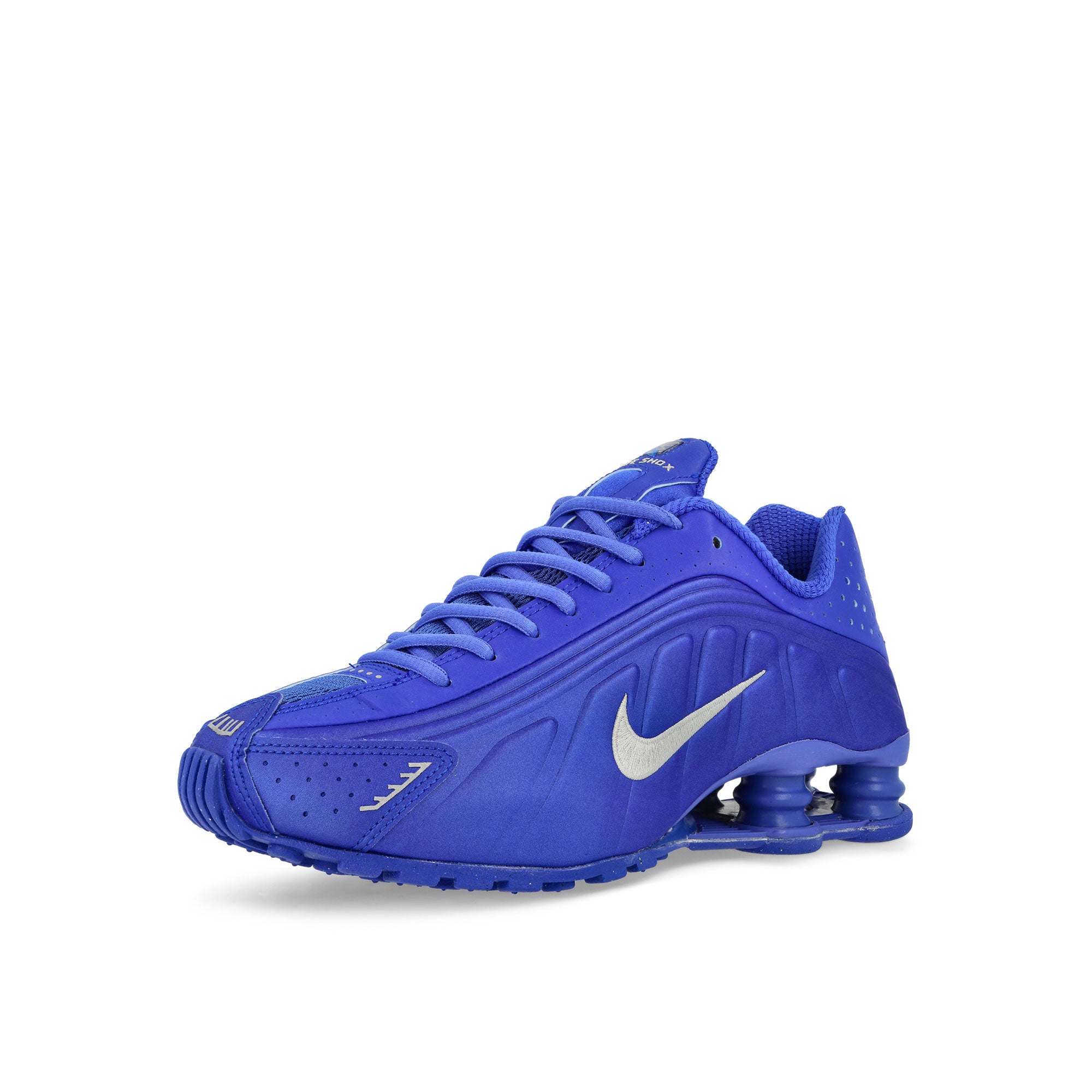 Nike W Shox R4 Racer Blue / Metallic Silver Low Top Sneakers Close Up | Overkill