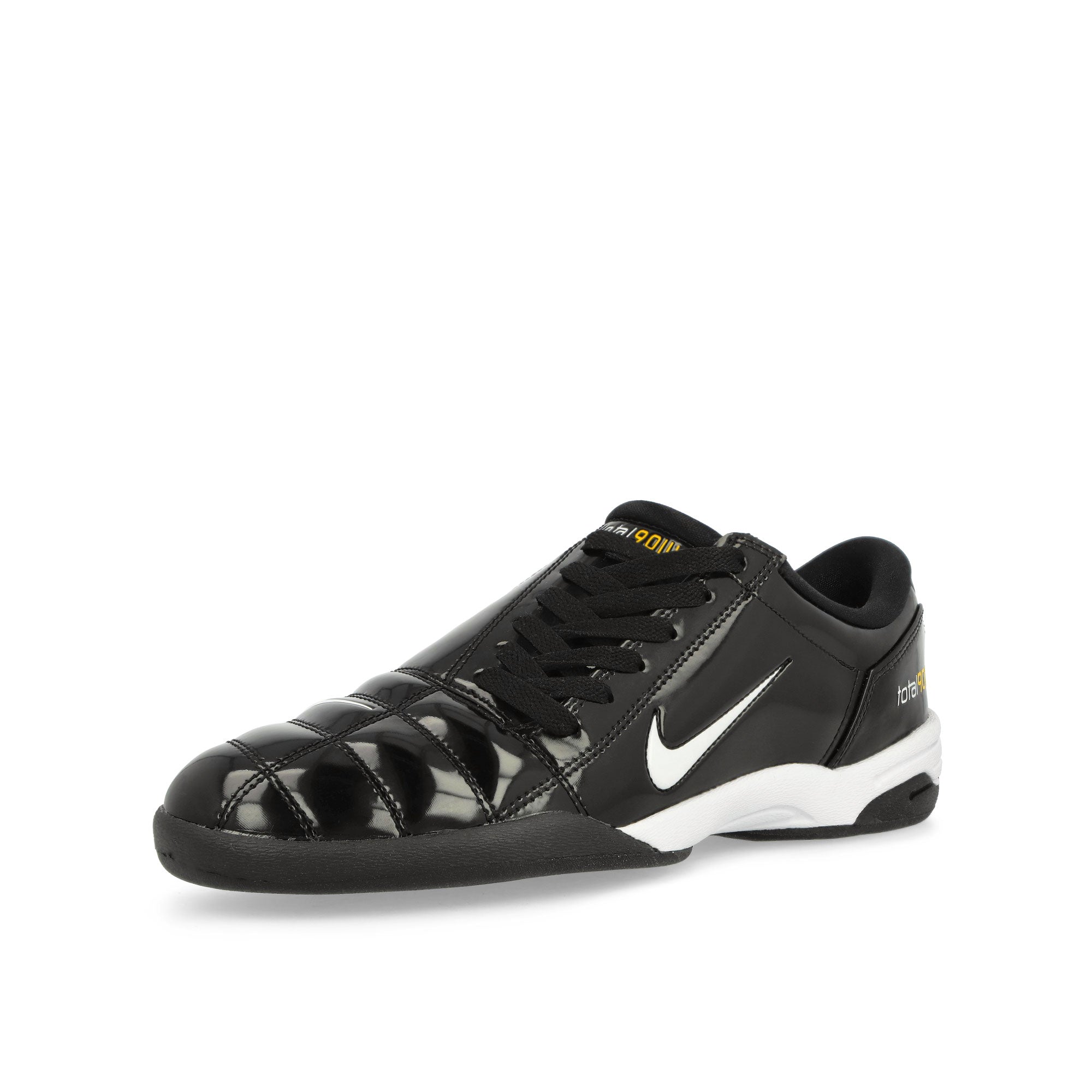 Nike T90 SP Black / White-Metallic Silver Low Top Sneakers Close Up | Overkill