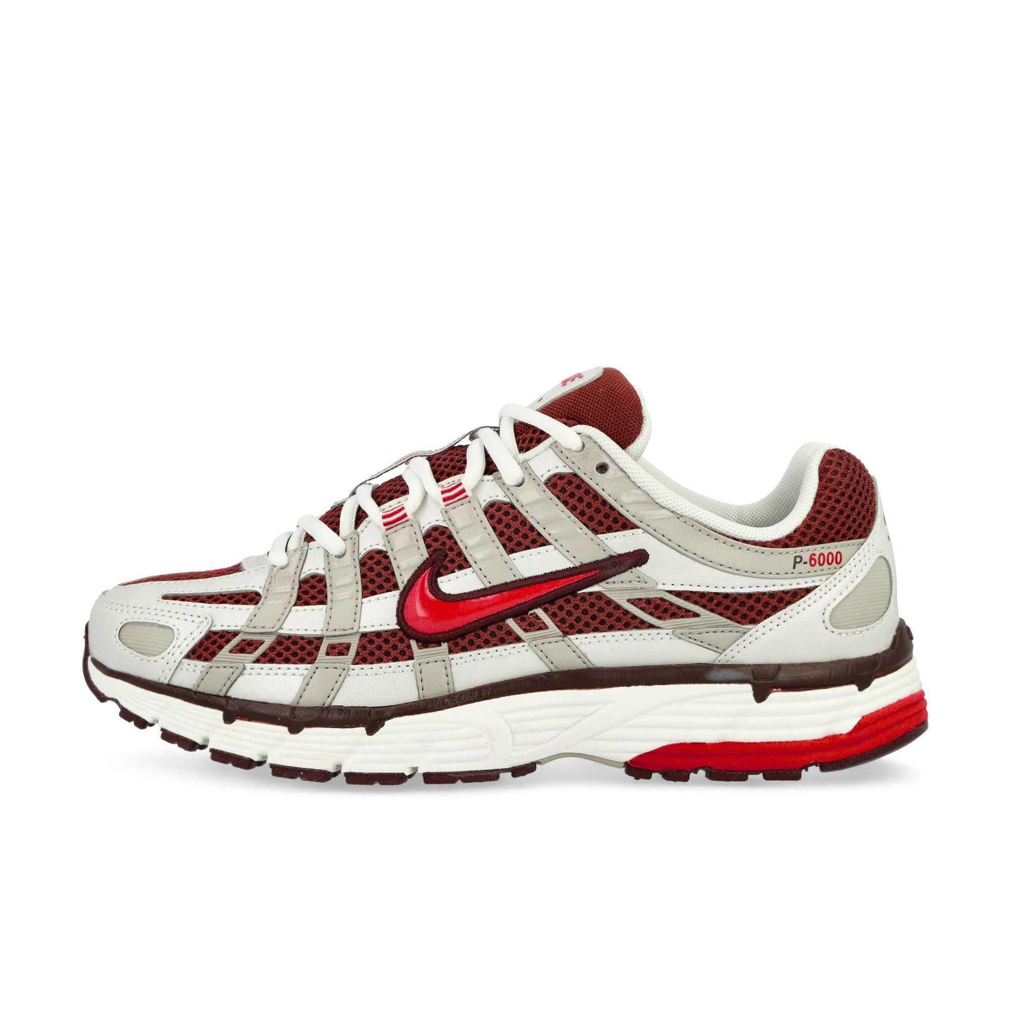 Nike W P-6000 Metallic Summit White / Fire Red - Dark Pony Low Top Sneakers HJ9598 100 | Overkill