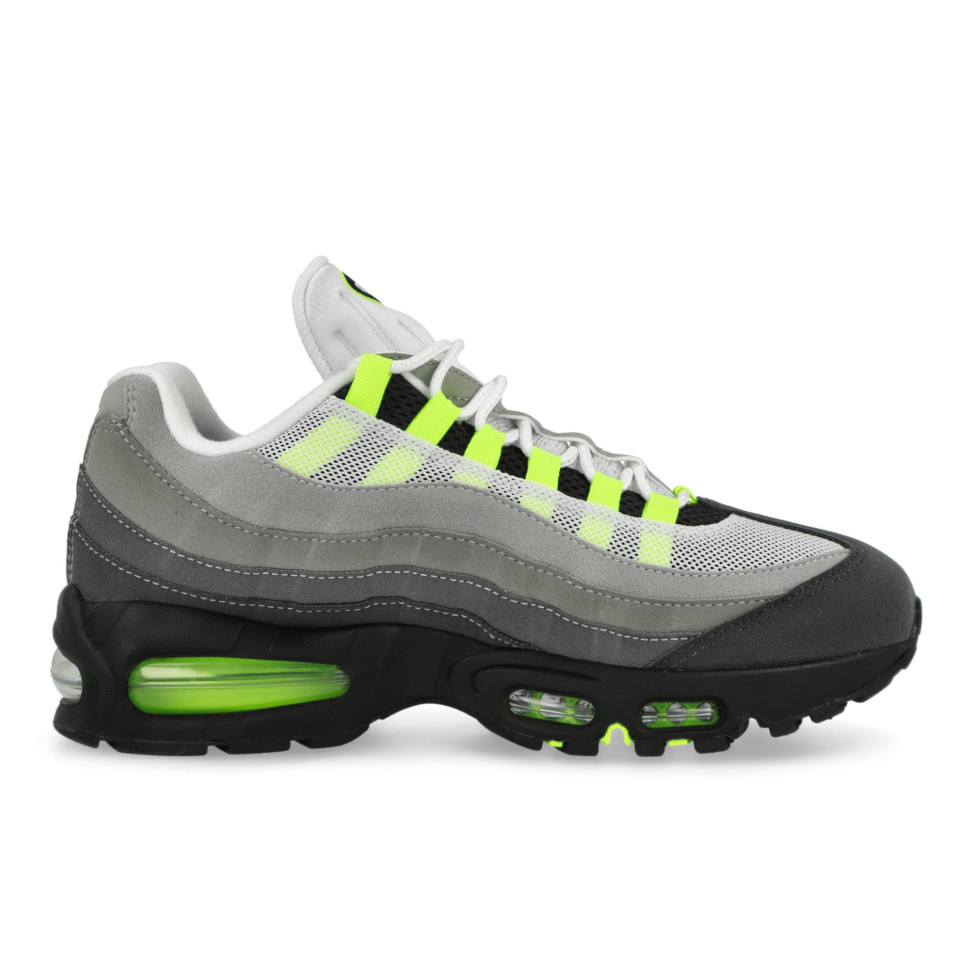 Nike Air Max 95 OG Neon Black / Neon Yellow-Cool Grey Low Top Sneakers HM4740 001 Silhouette | Overkill