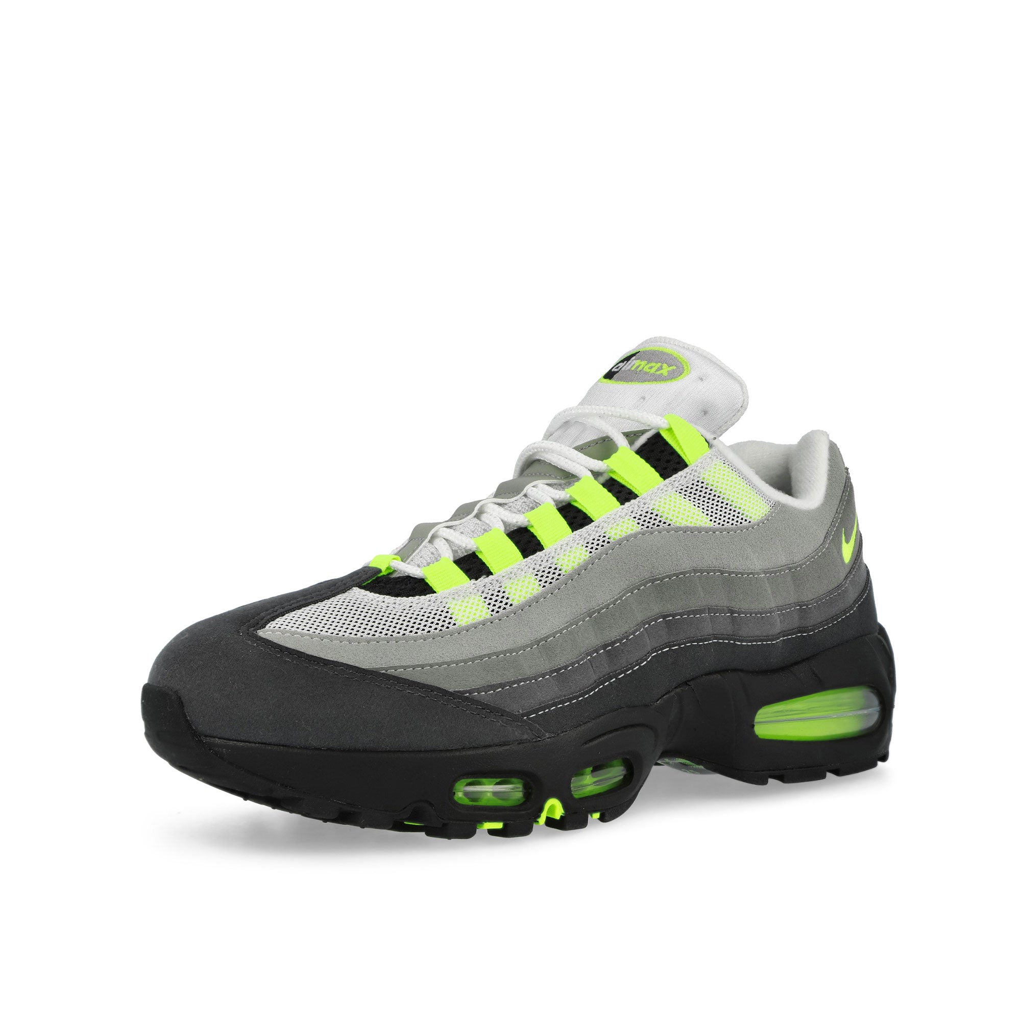 Nike Air Max 95 OG Neon Black / Neon Yellow-Cool Grey Low Top Sneakers HM4740 001 Close-up | Overkill