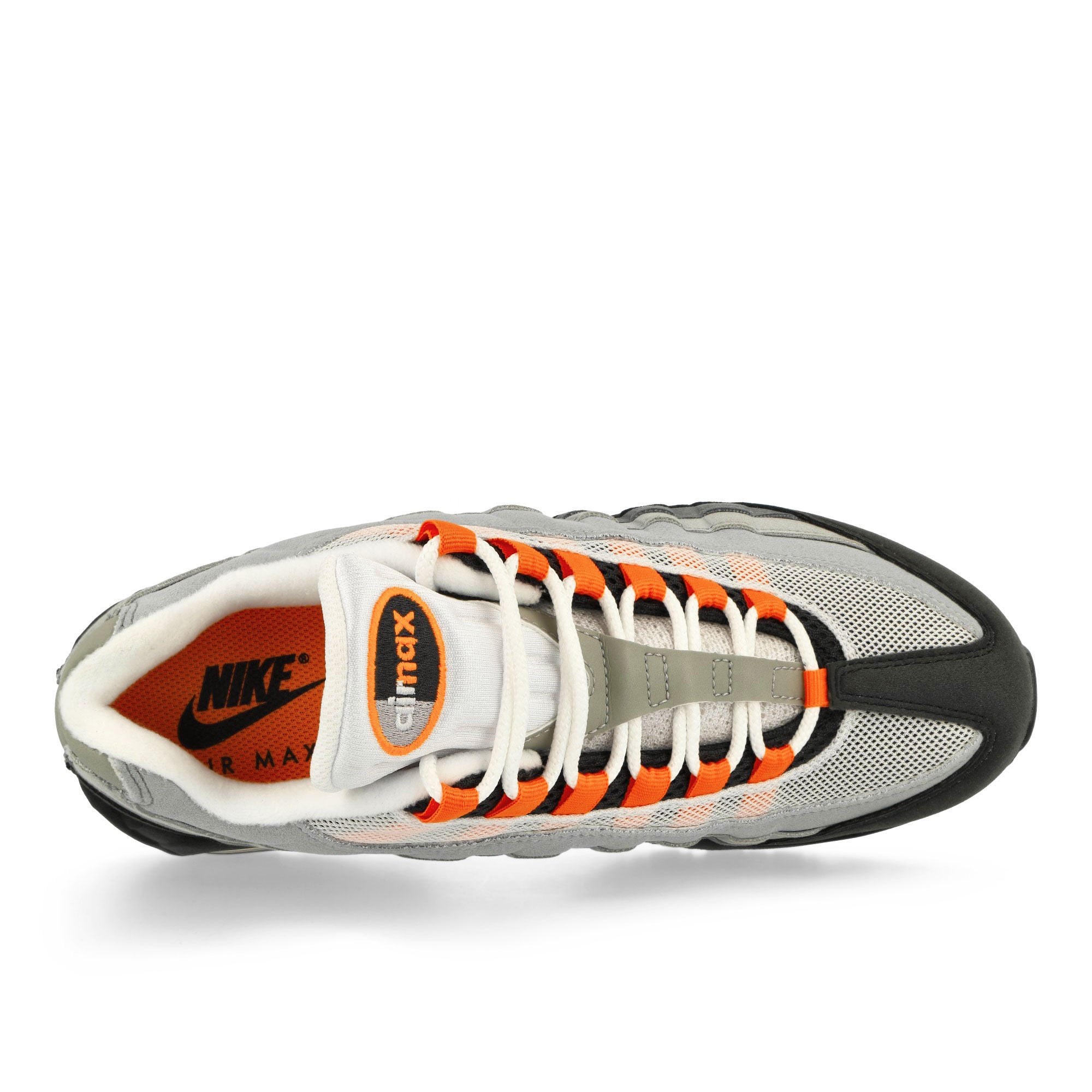 Nike Air Max 95 OG Black / Bright Mandarin - Cool Grey - White Low Top Sneakers Detailfoto | Overkill
