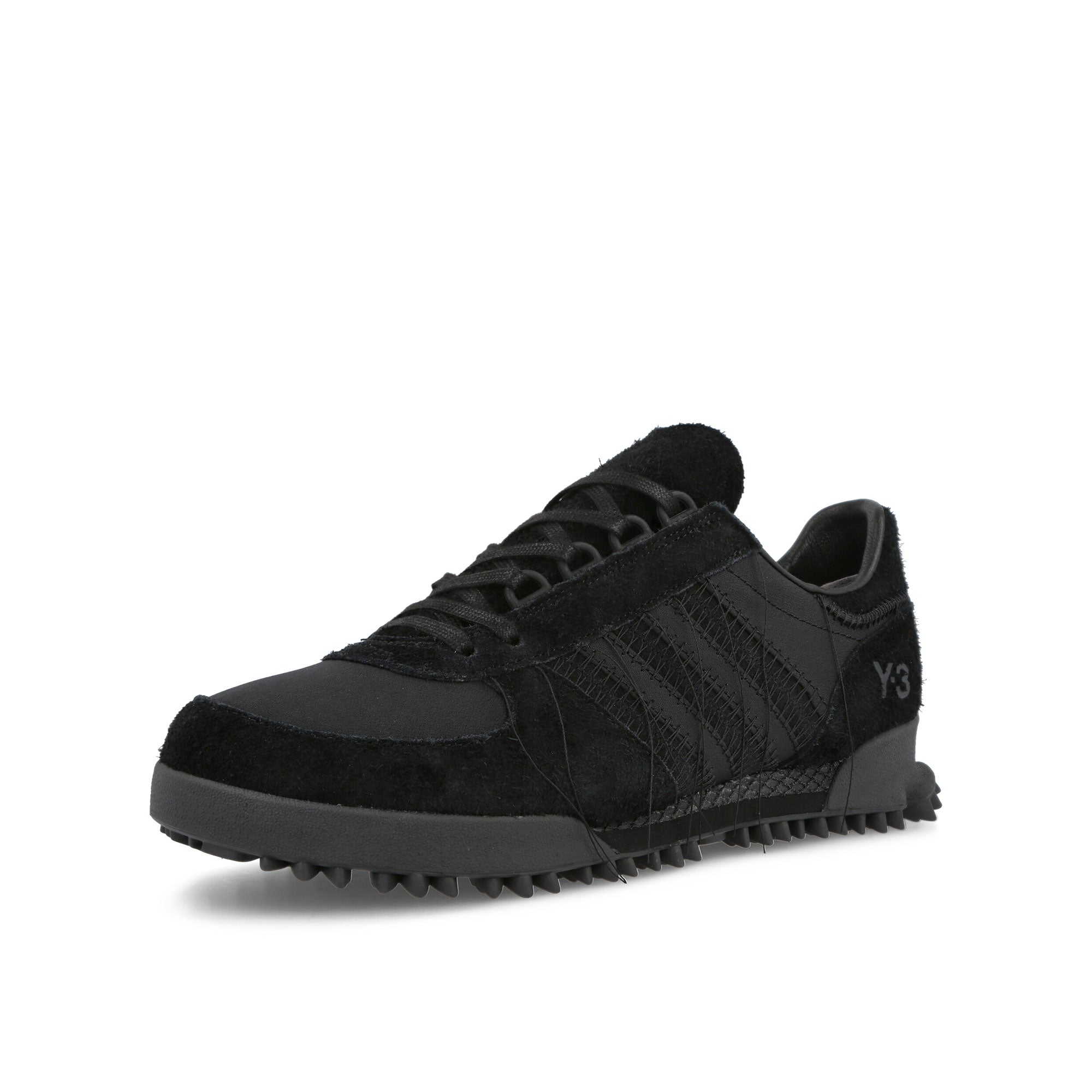 Y-3 Marathon TR Black / Black / Black Low Top Sneakers Close Up | Overkill