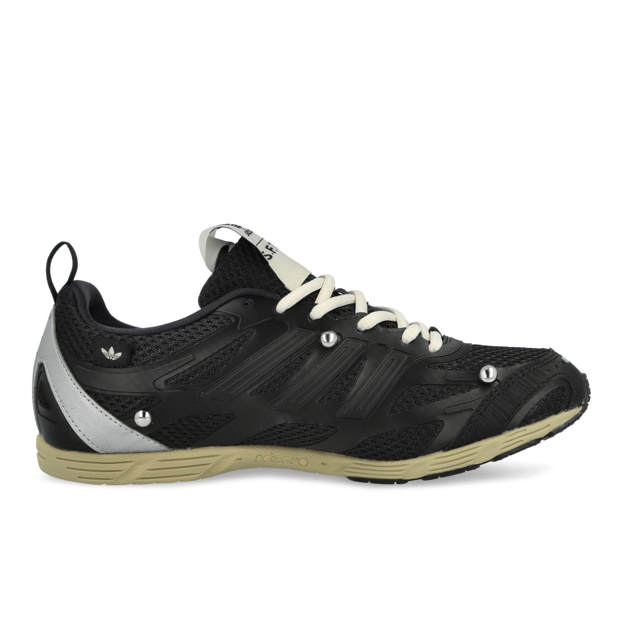 adidas Adizero PR Core Black / Cream White / Silver Metallic Low Top Sneakers HP3523 Silhouette | Overkill